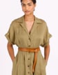 Gemma Cloth Voile Belted Shirtdress 