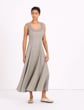 Linen Square Neck Fit & Flare Dress