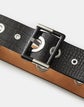 Italian Croc-Embossed Leather Grommet Belt