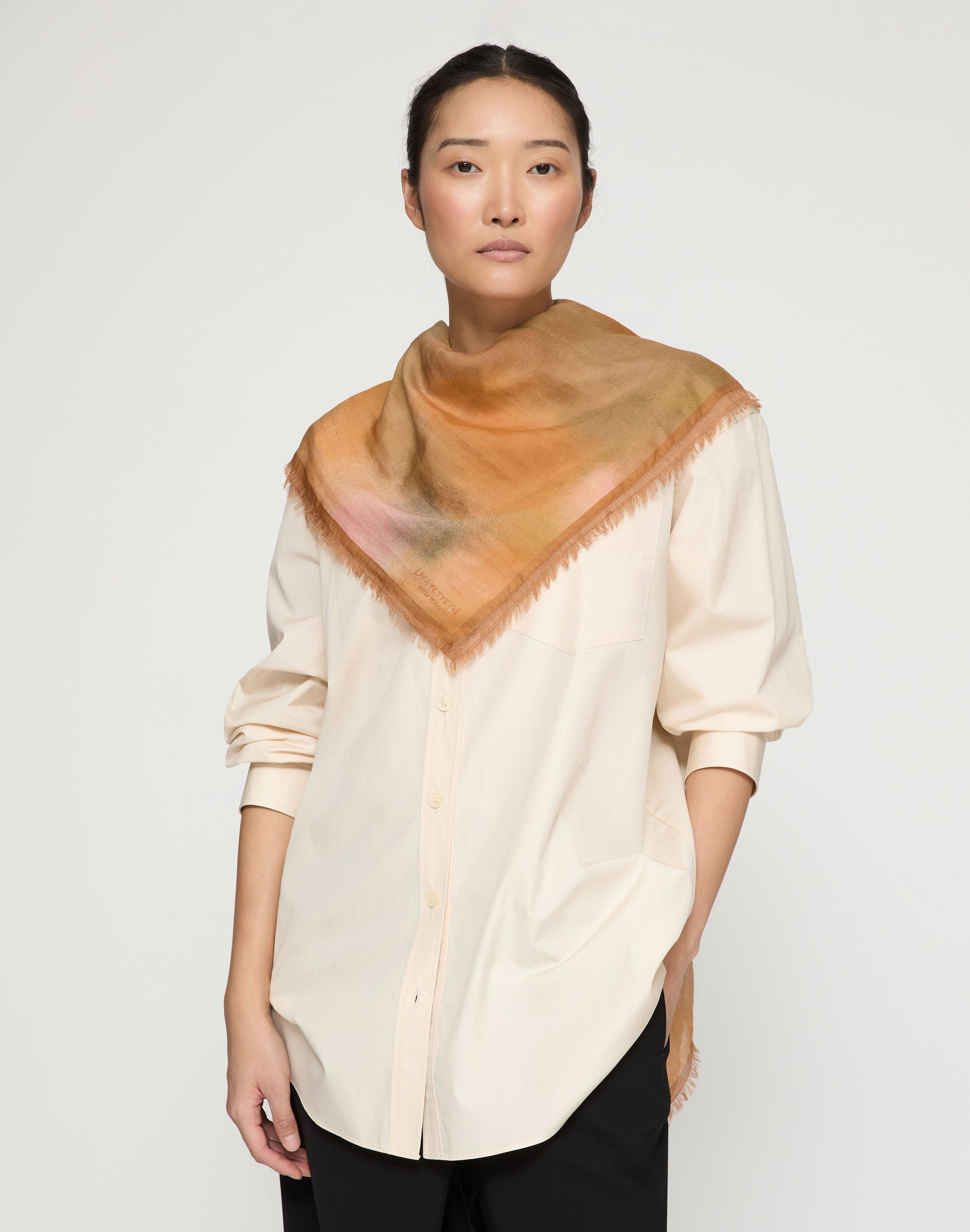 Pastel Blend Print Cotton-Silk Scarf