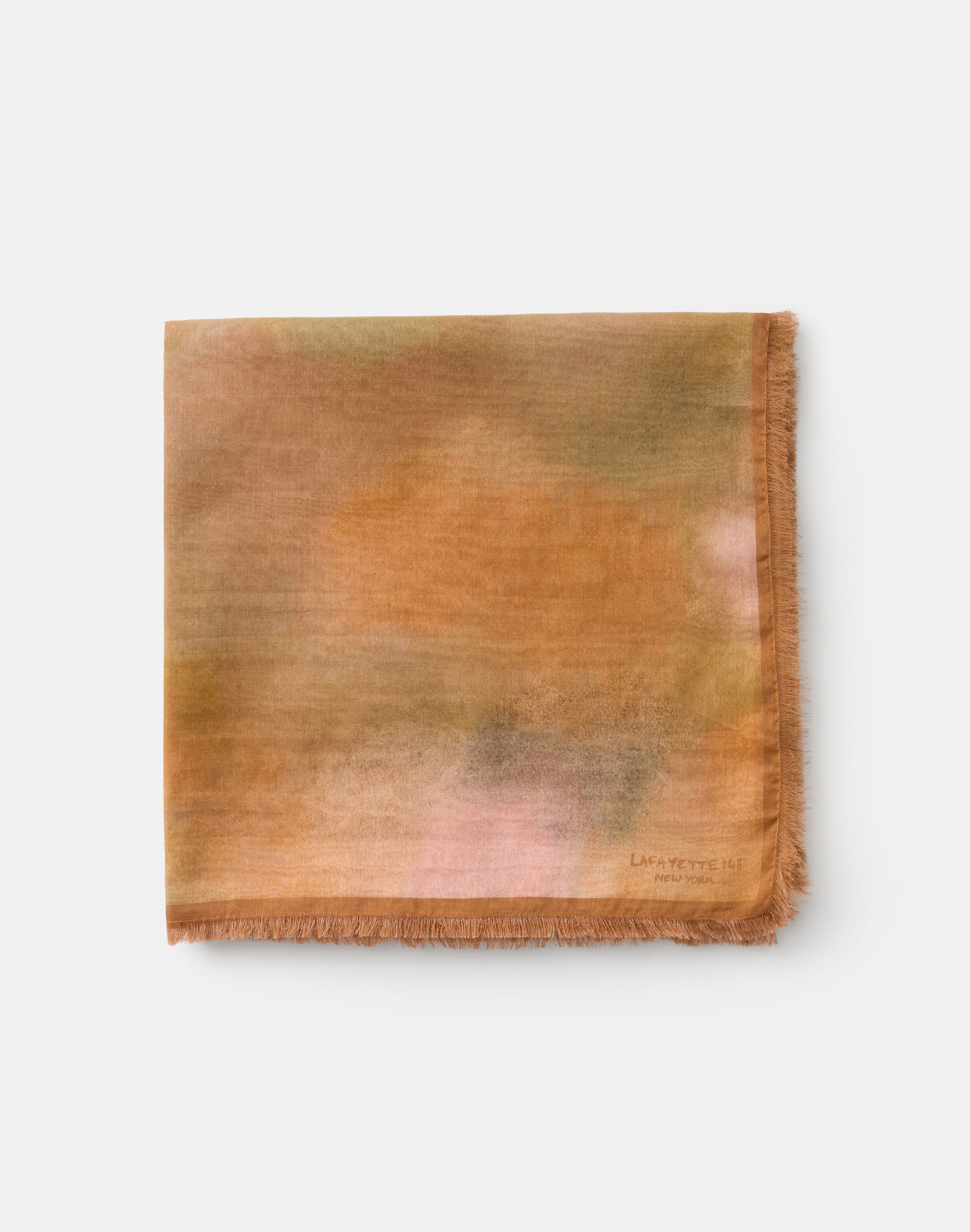 Pastel Blend Print Cotton-Silk Scarf