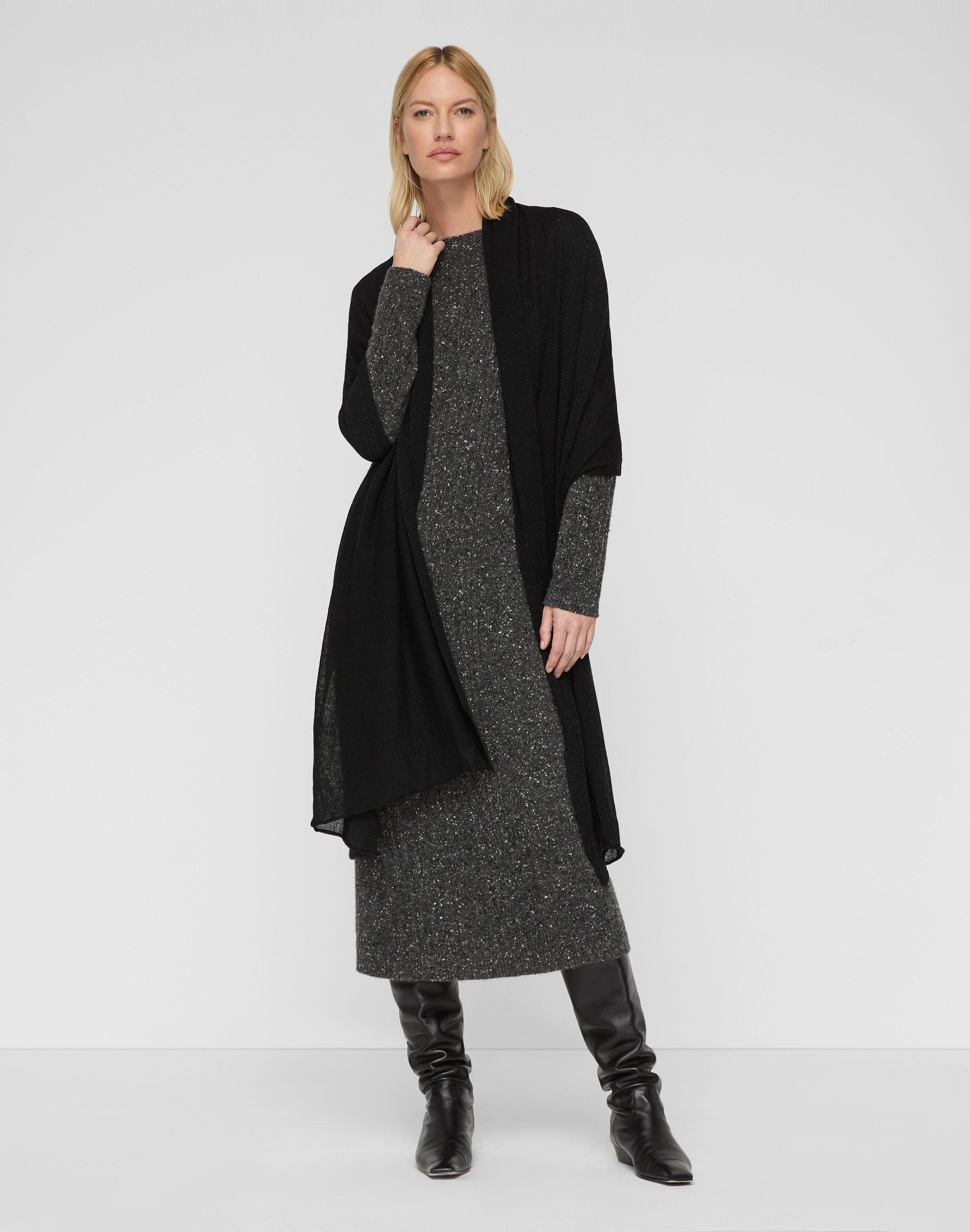Metallic Fine Gauge Cashmere Scarf