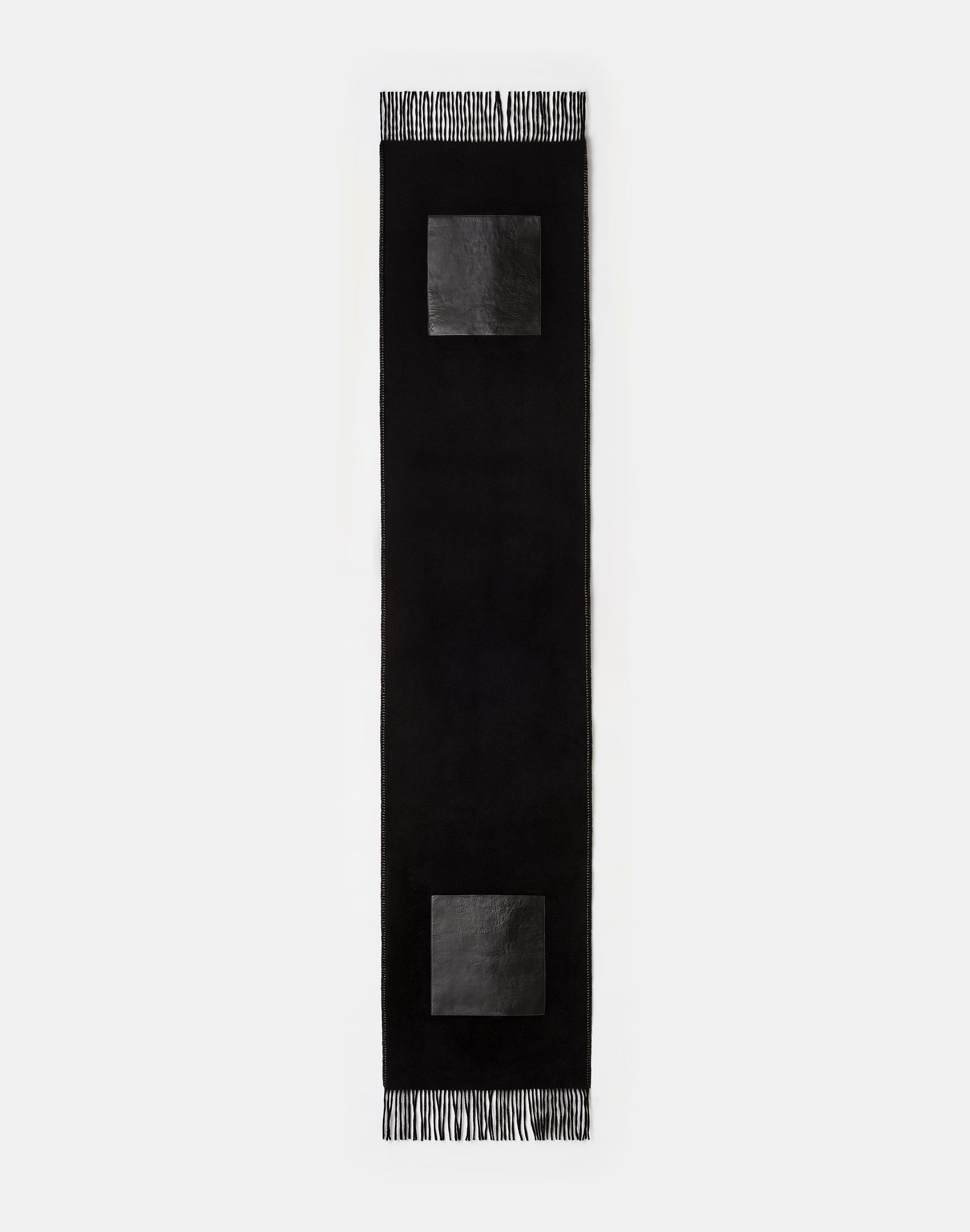 Wool-Cashmere & Leather Pocket Shawl