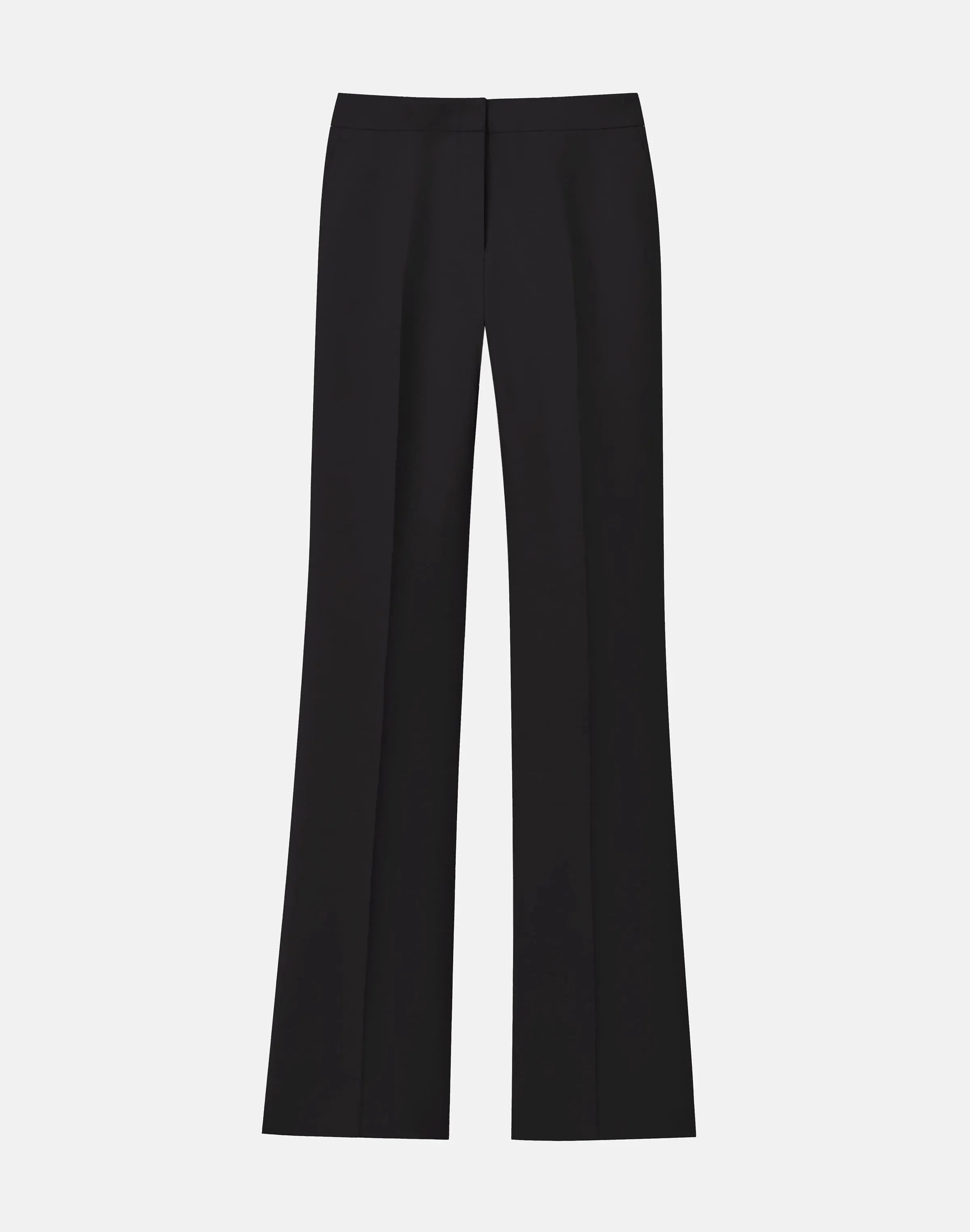 Plus-Size Wool-Silk Crepe Saint Marks Flare Pant