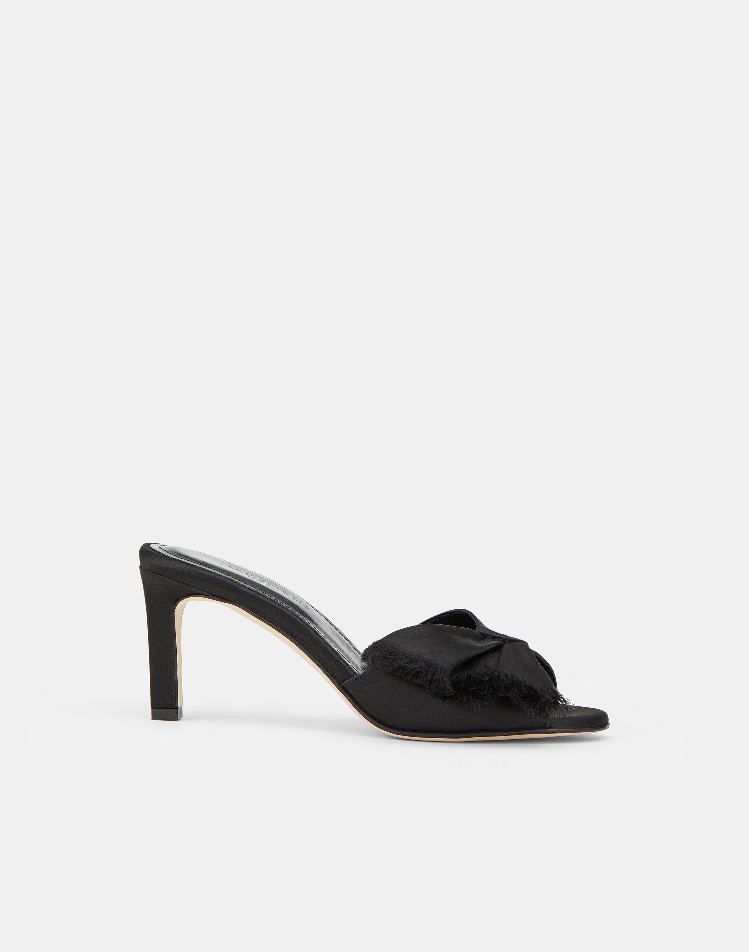 Satin Heeled Mule