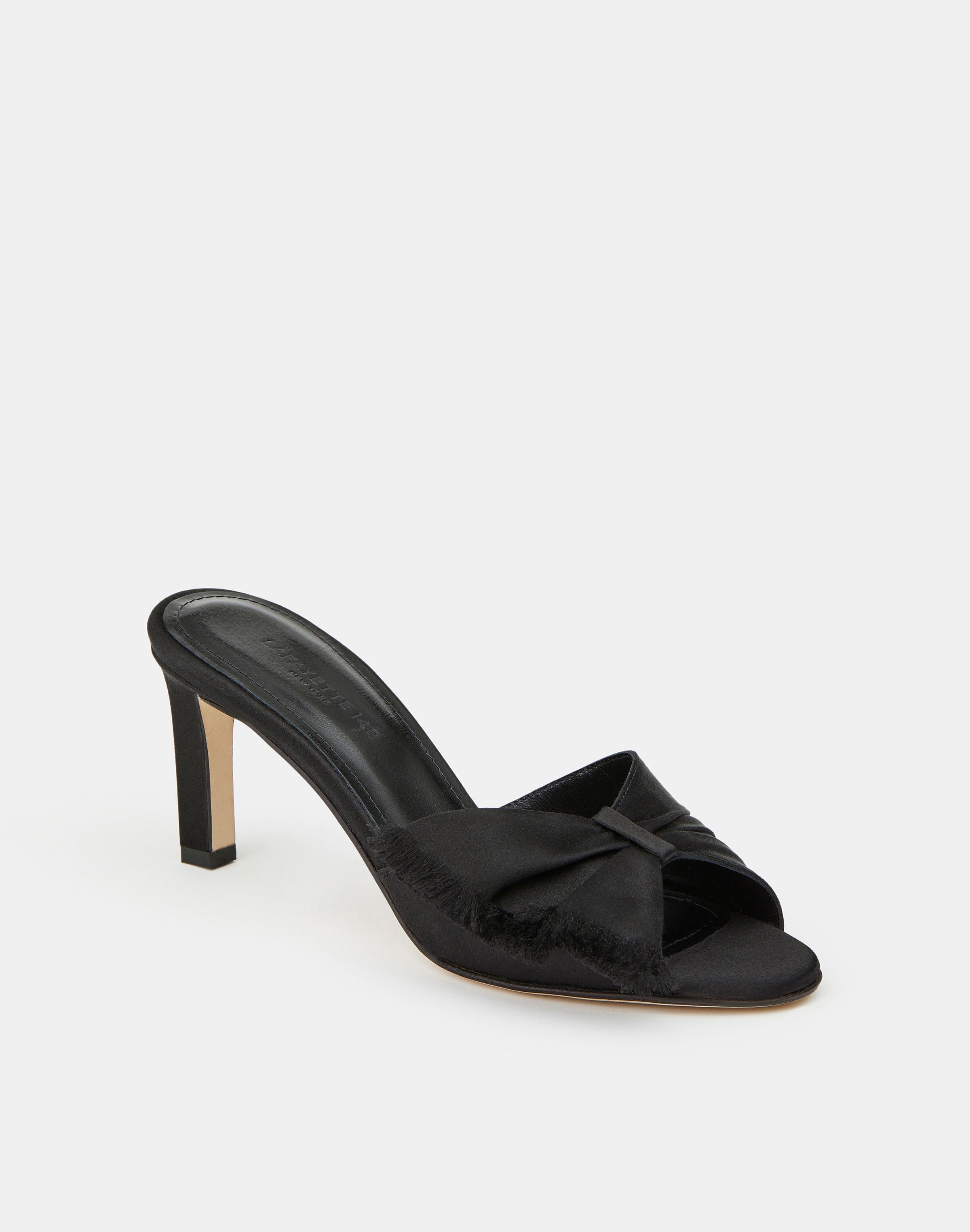 Satin Heeled Mule
