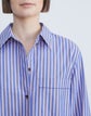 Petite Striped Cotton Poplin Button-Down Shirt