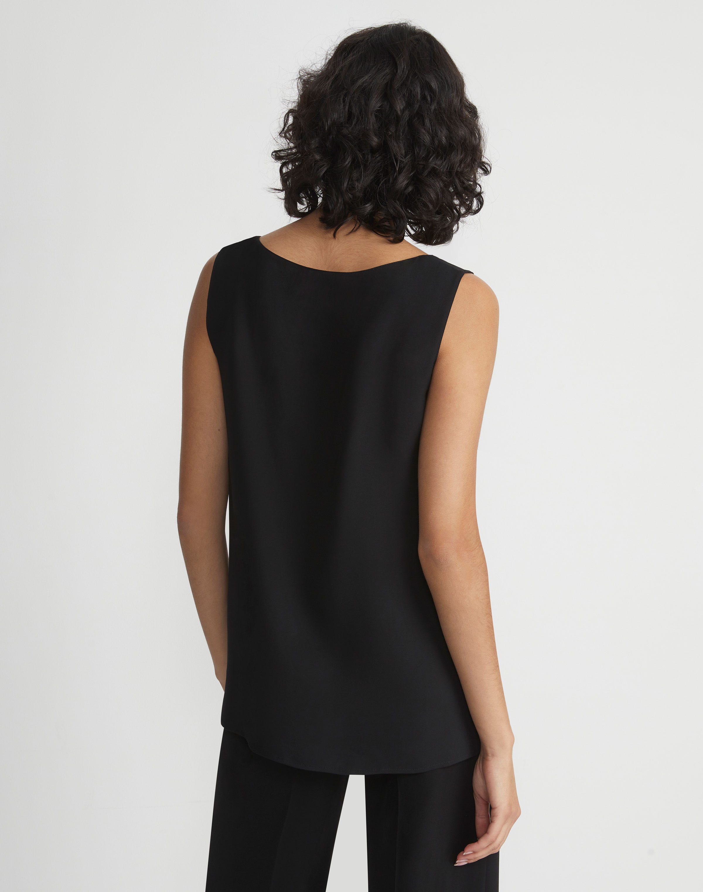 Petite Silk Double Georgette Sleeveless Blouse