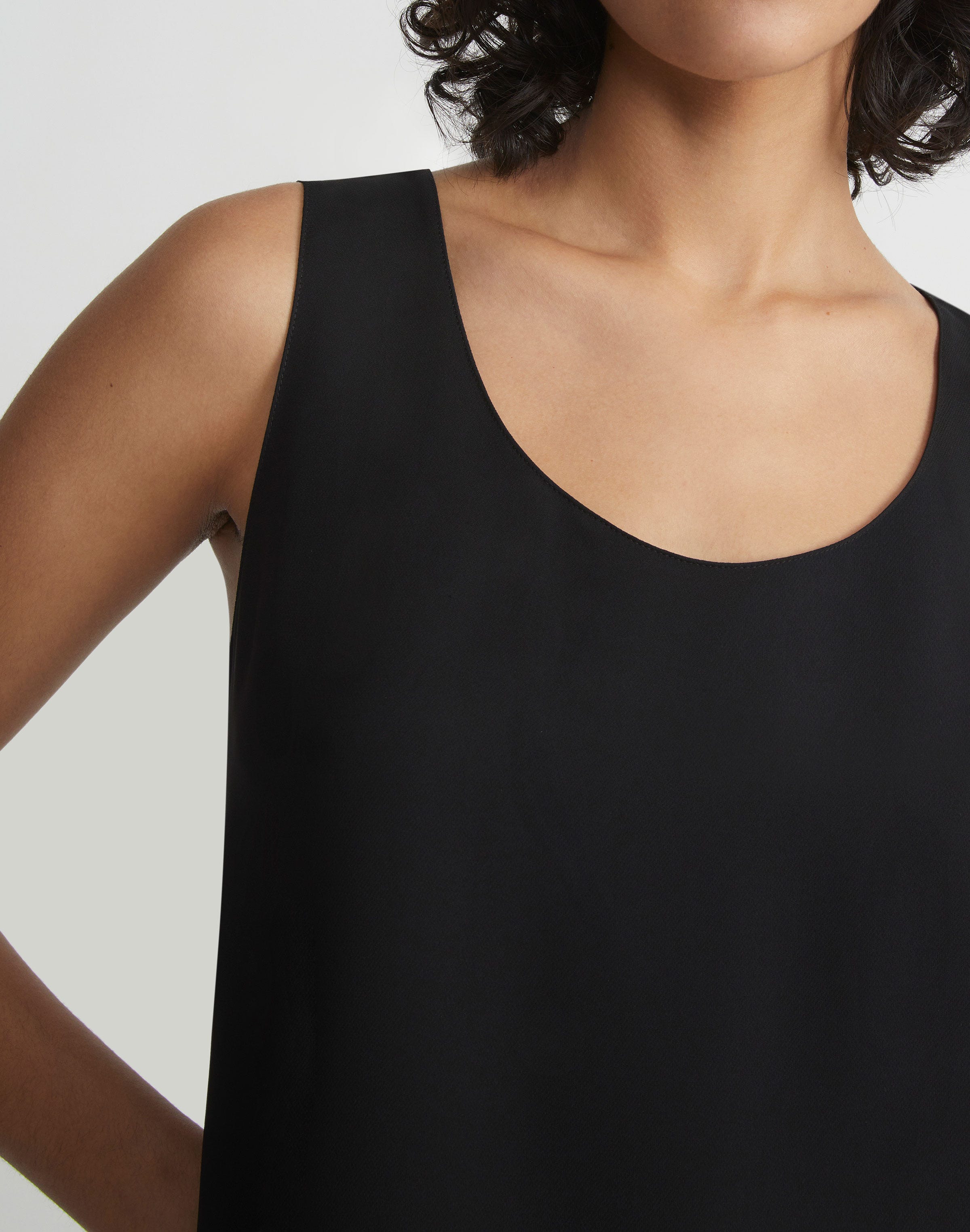 Petite Silk Double Georgette Sleeveless Blouse