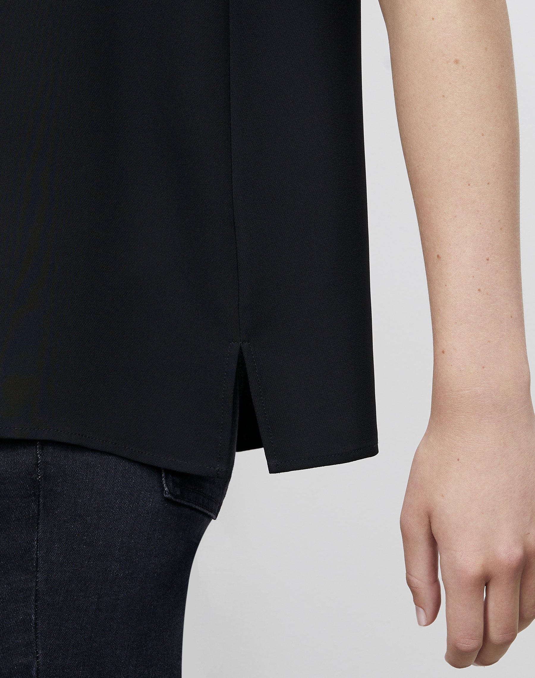 Petite Silk Double Georgette Sleeveless Blouse