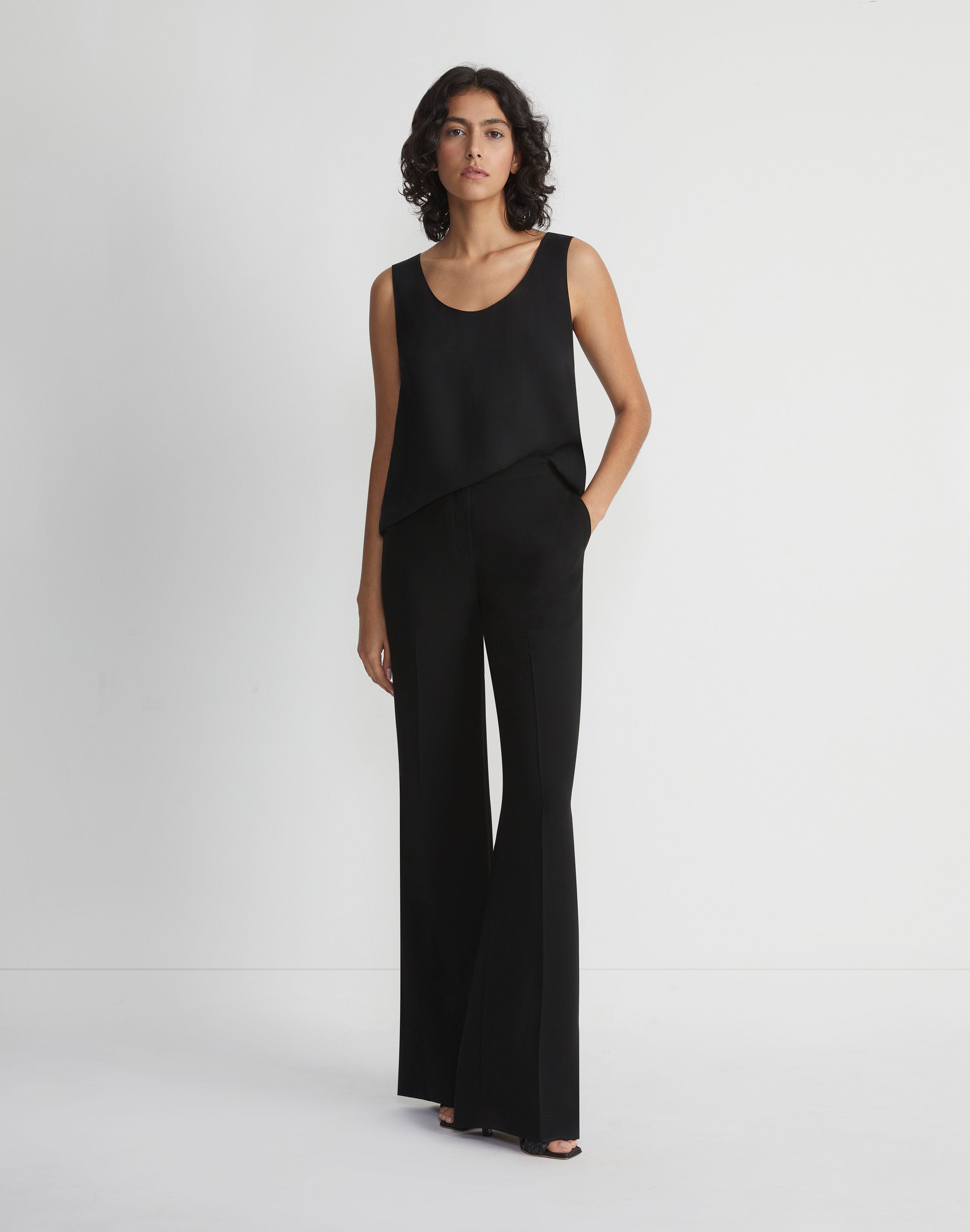 Petite Silk Double Georgette Sleeveless Blouse