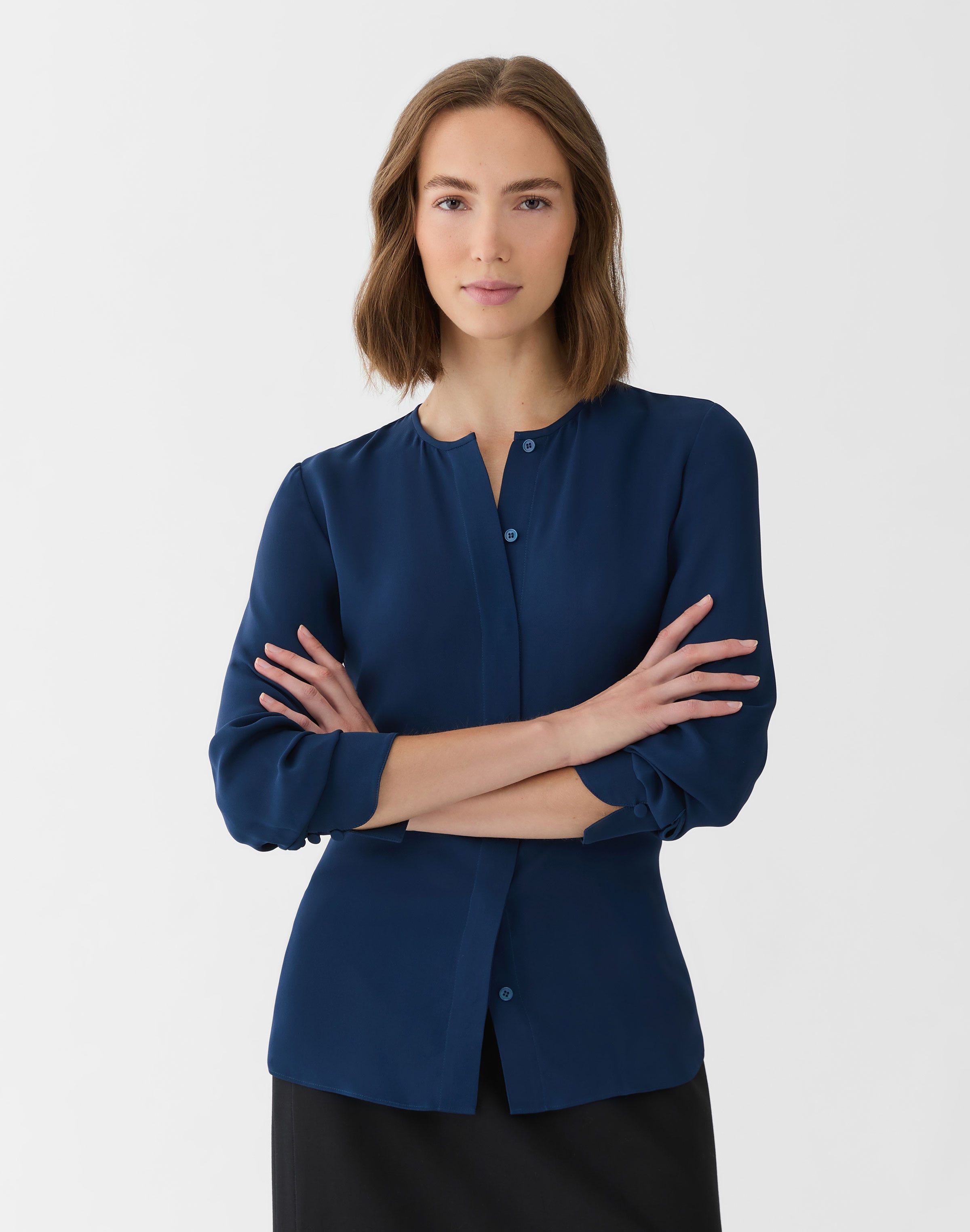 Organic Silk Georgette Long Sleeve Blouse