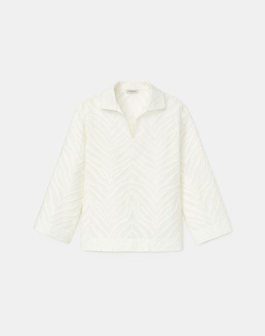 Dales Shirt In Italian Zebra Jacquard Cotton