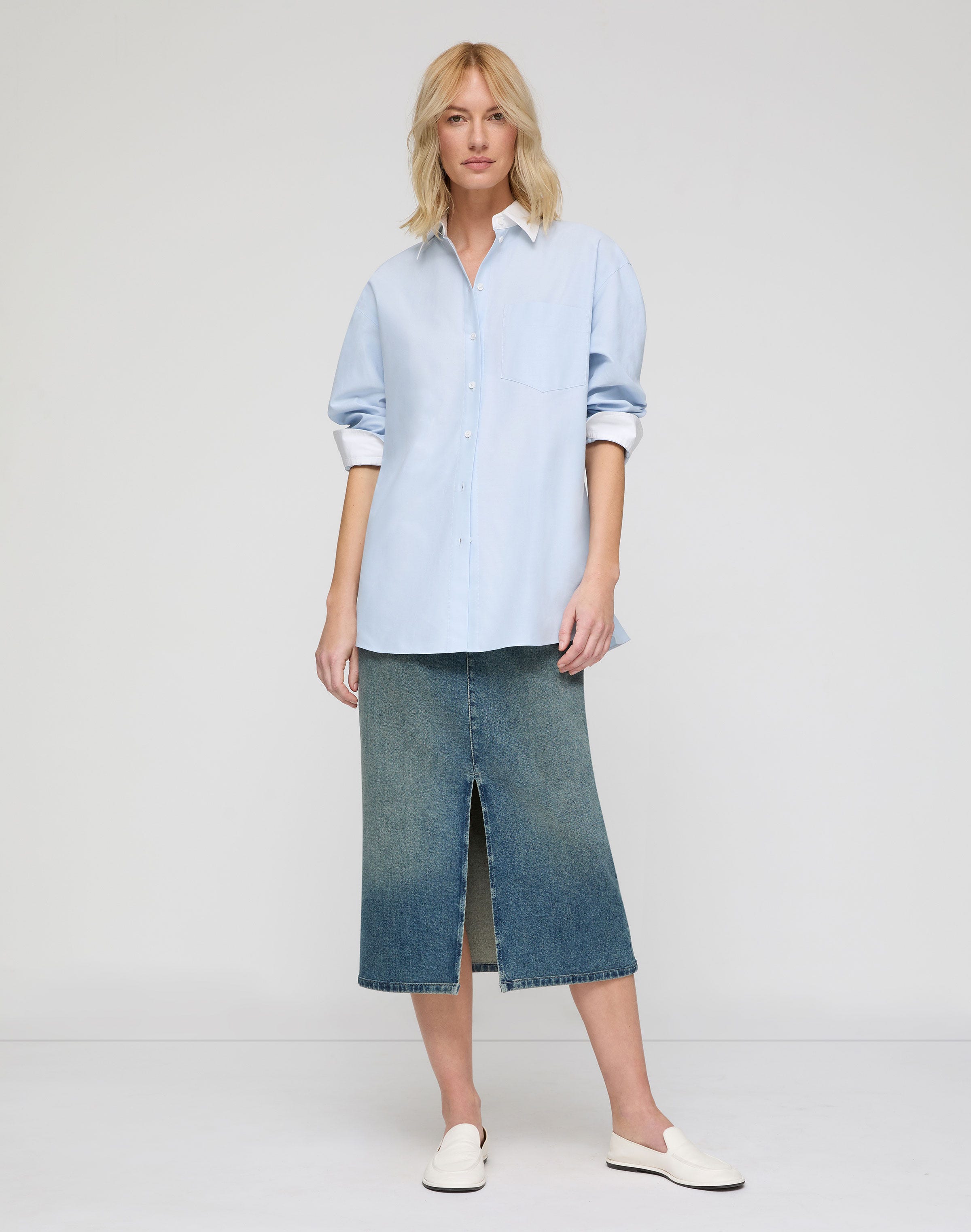 Cotton Oxford Oversized Water Mill  Shirt