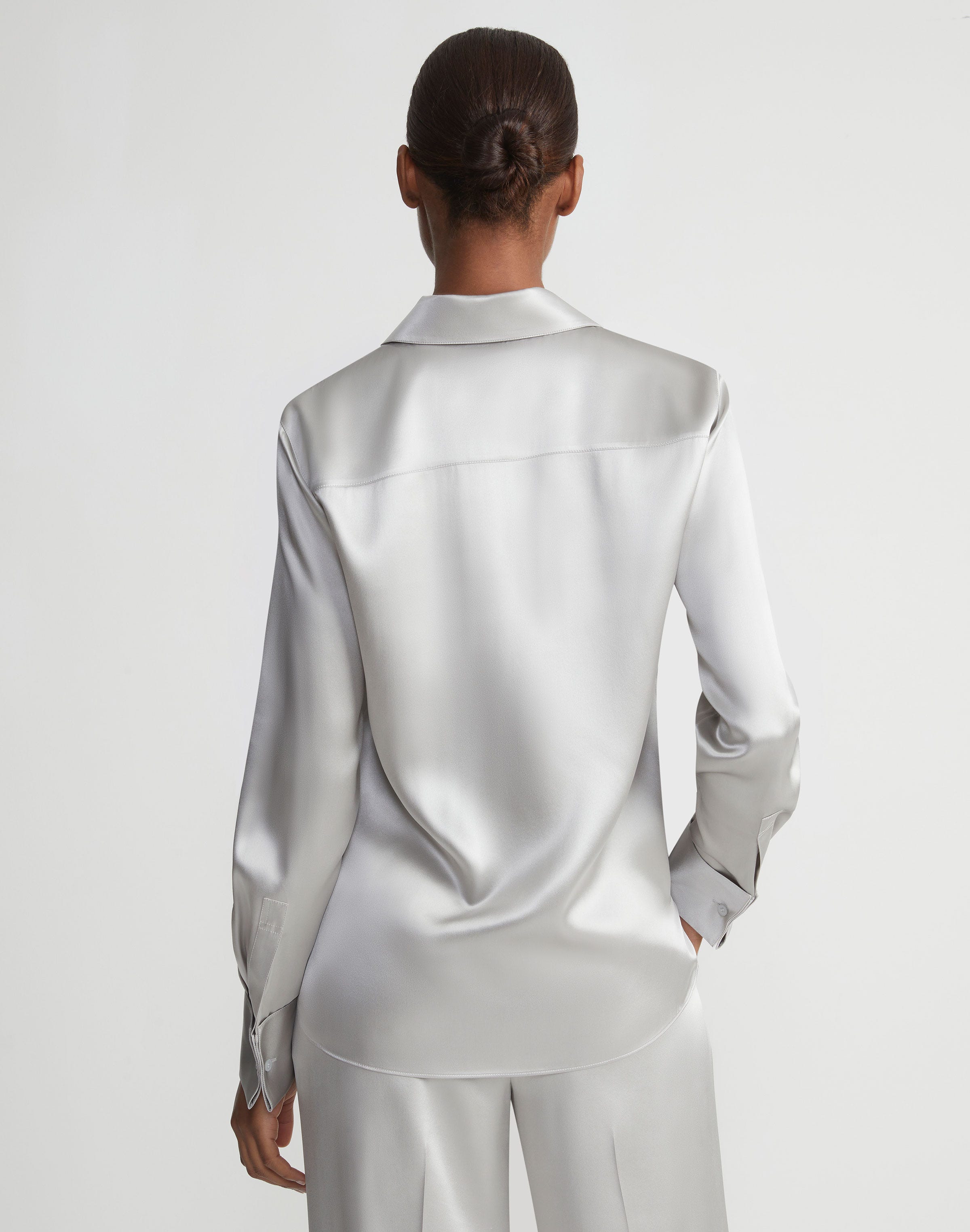 Silk Charmeuse French Cuff Blouse
