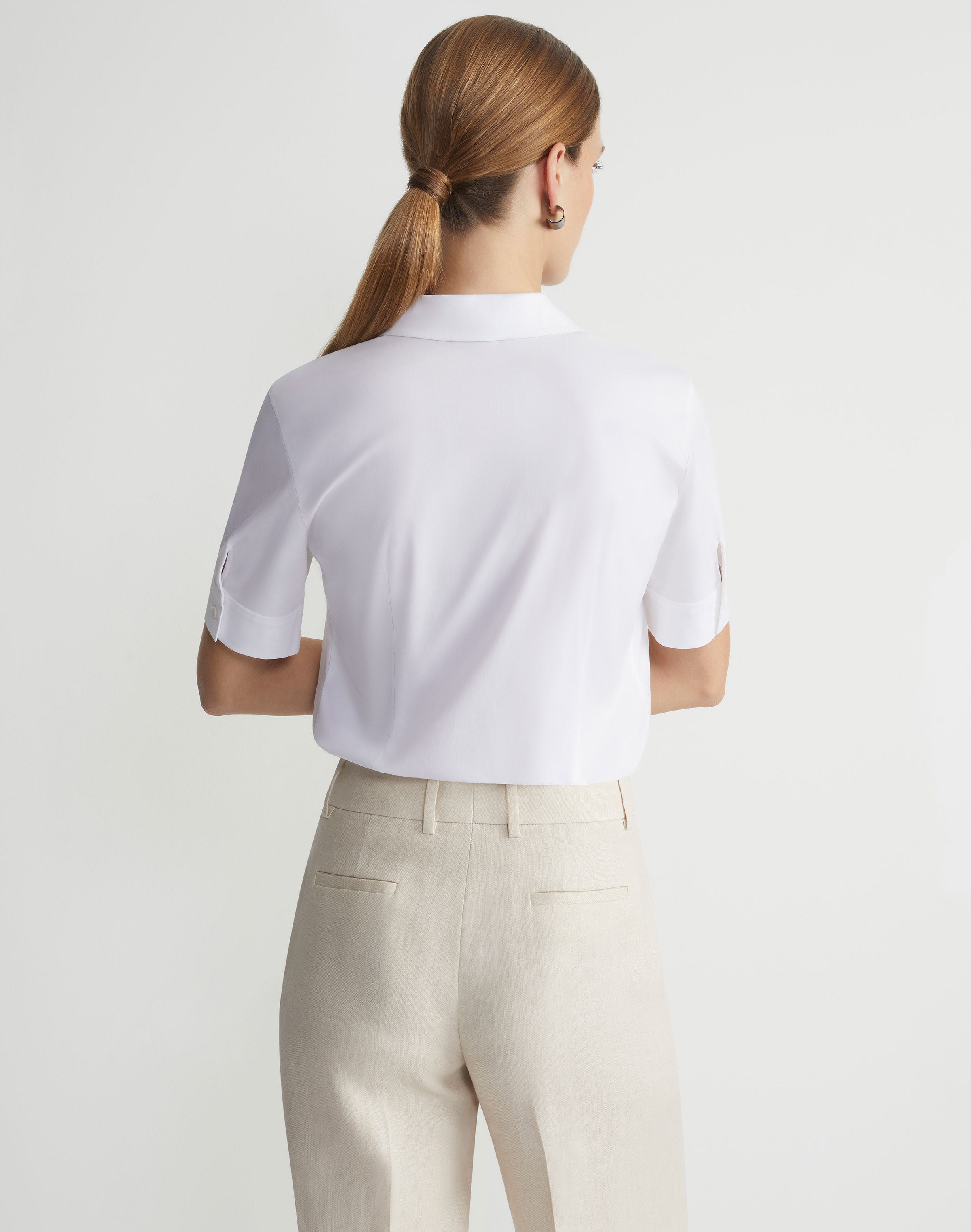 Stretch Cotton Notch Collar Shirt