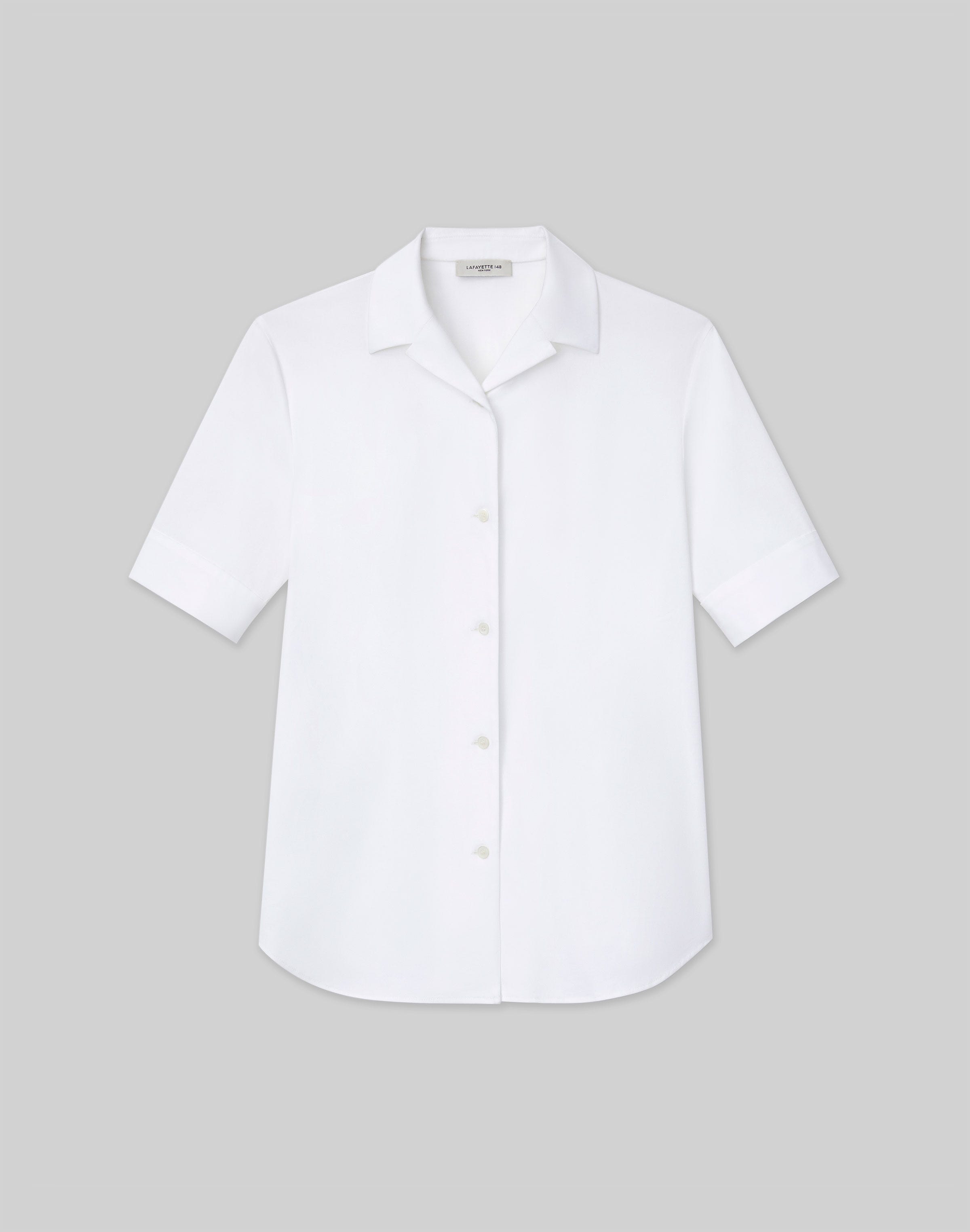 Stretch Cotton Notch Collar Shirt