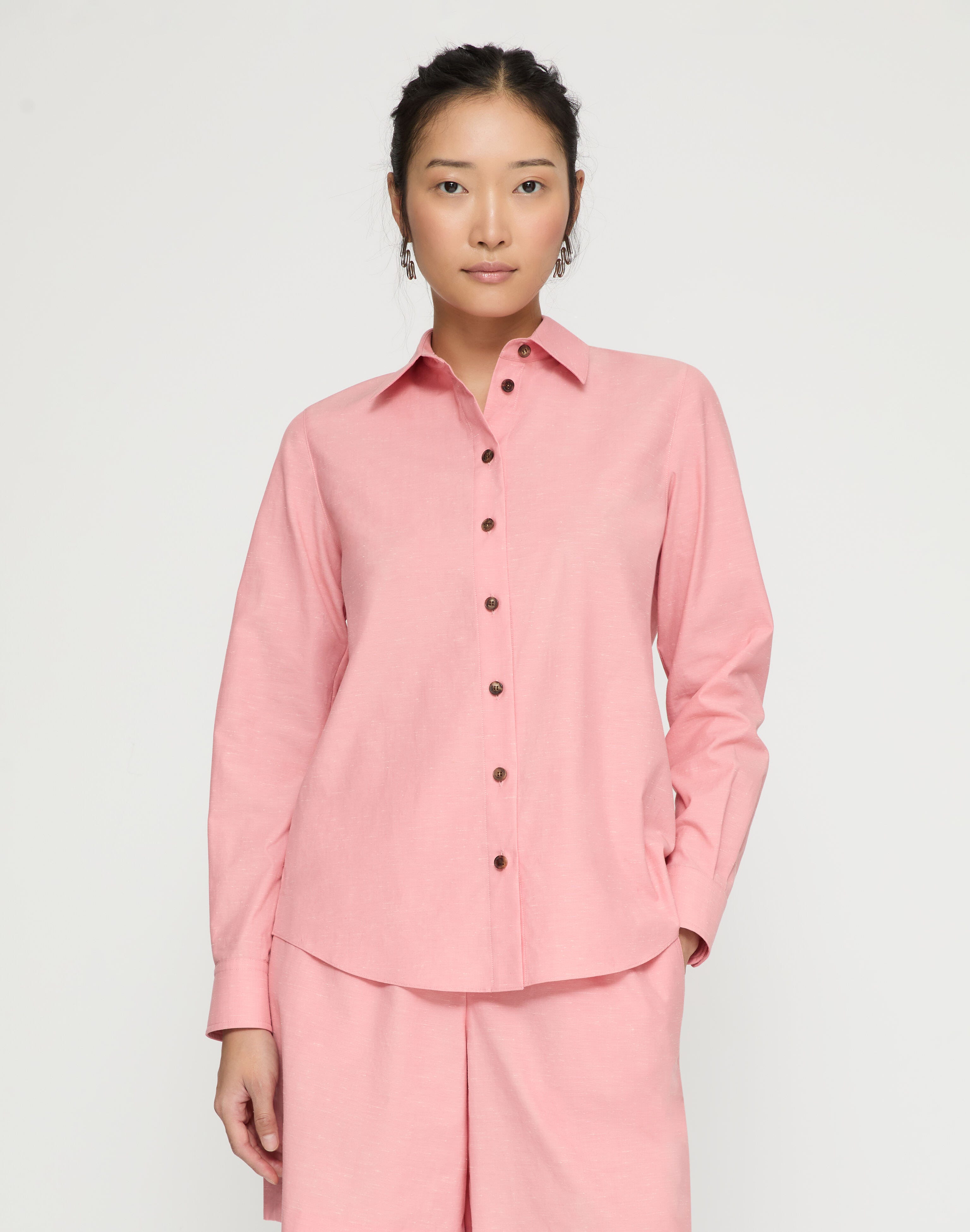 Slubbed Cotton Button Down Shirt