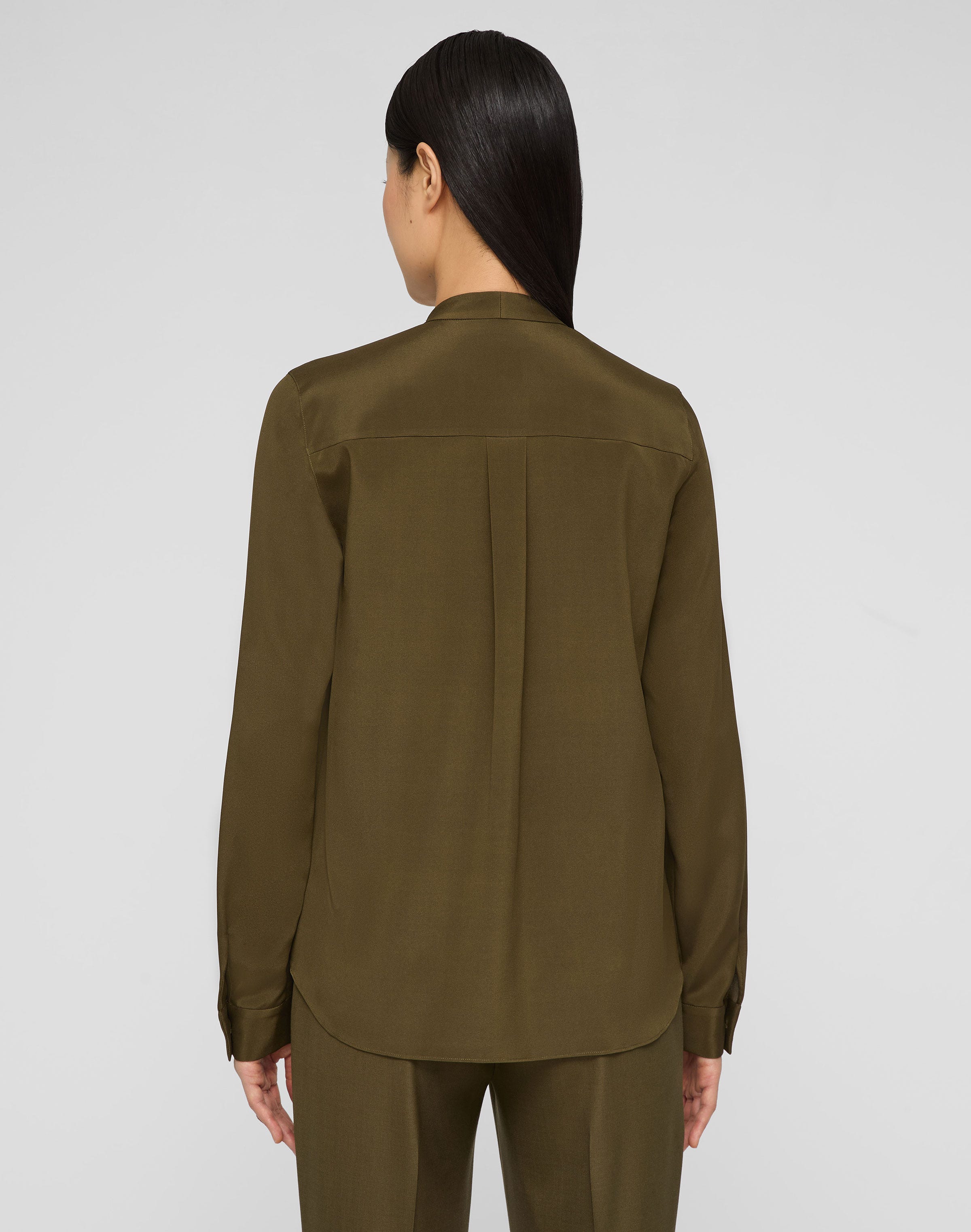 Organic Silk Stretch Georgette V-Neck Blouse