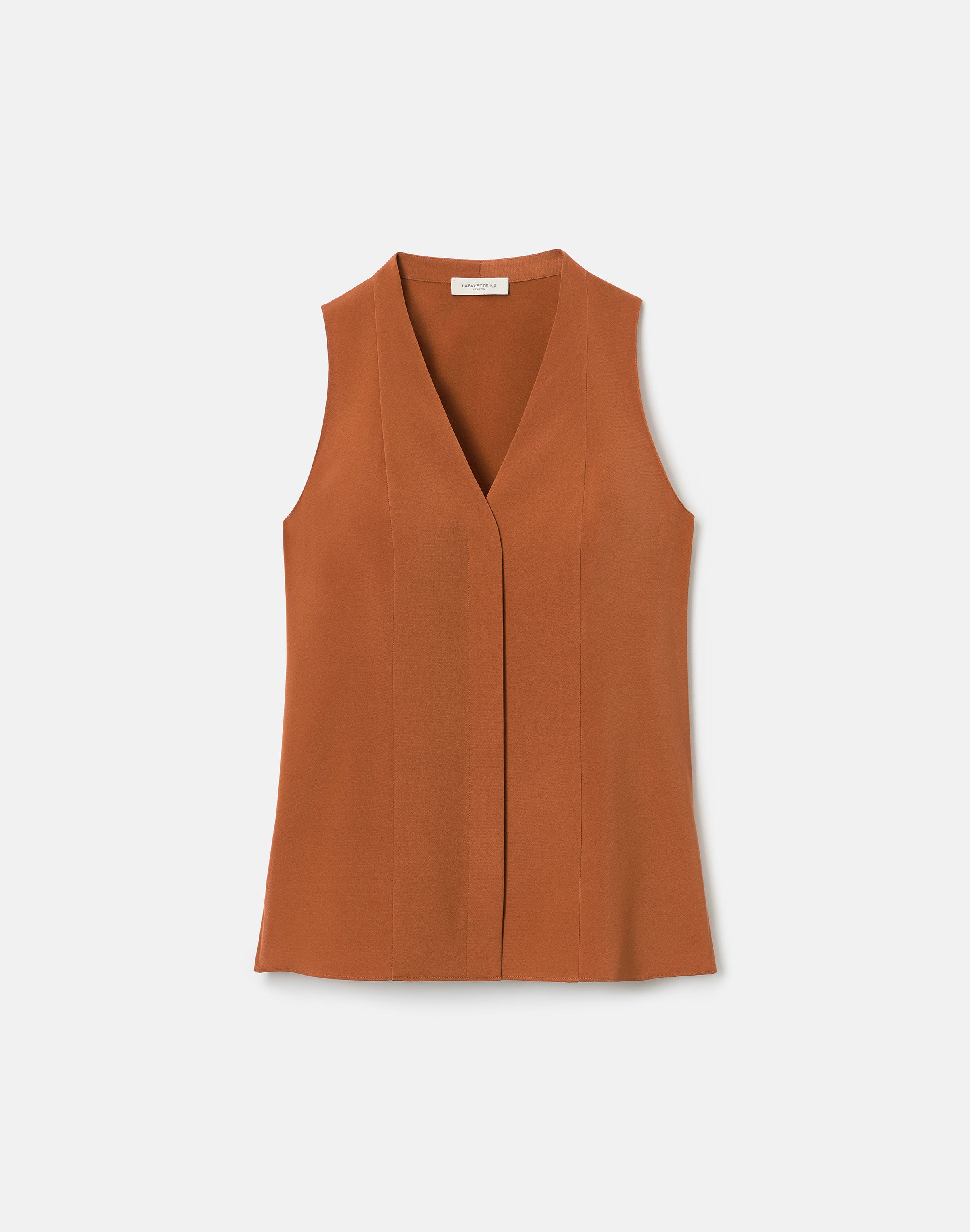 Organic Silk Stretch Georgette V-Neck Sleeveless Blouse