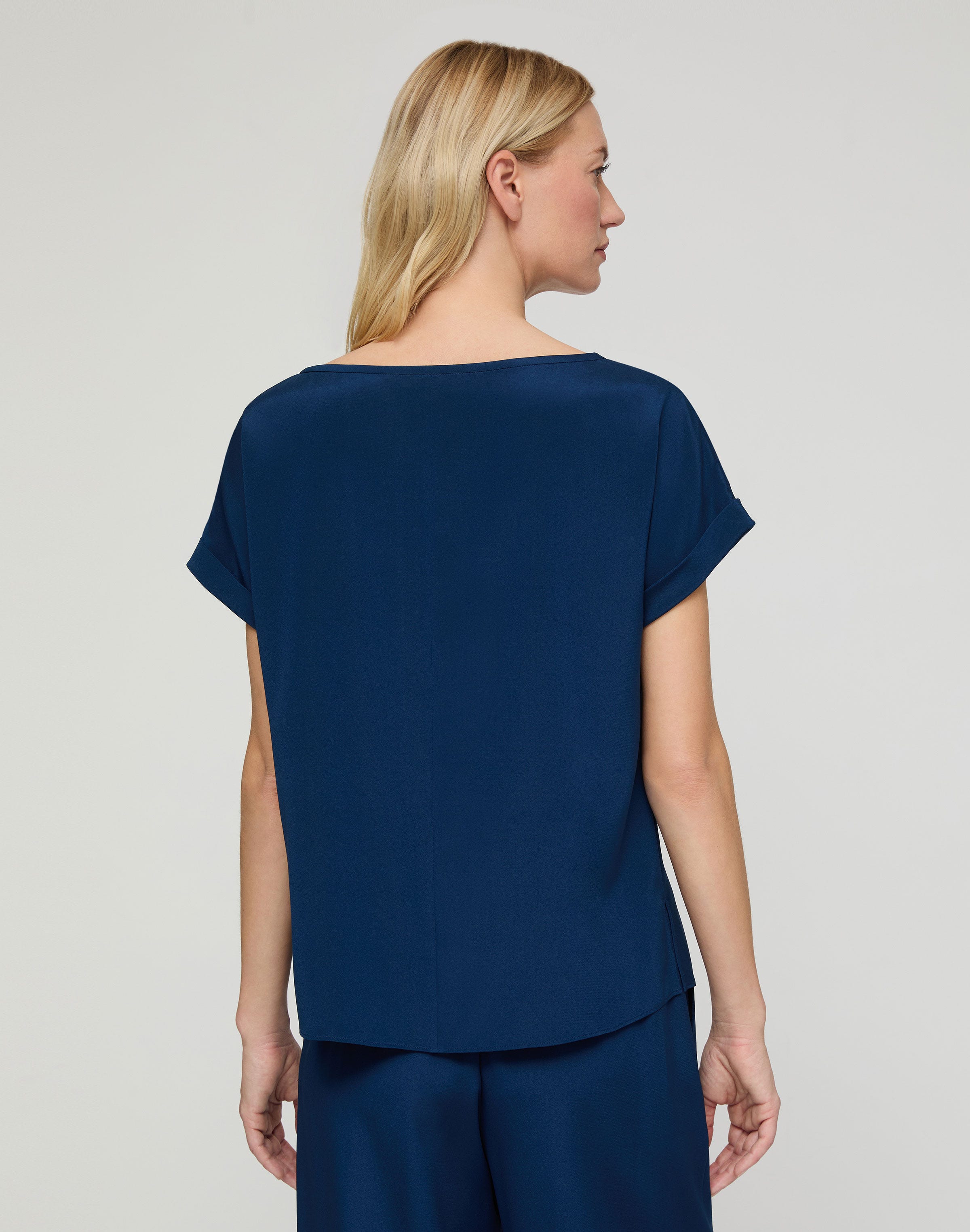 Organic Silk Stretch Georgette V-Neck Blouse