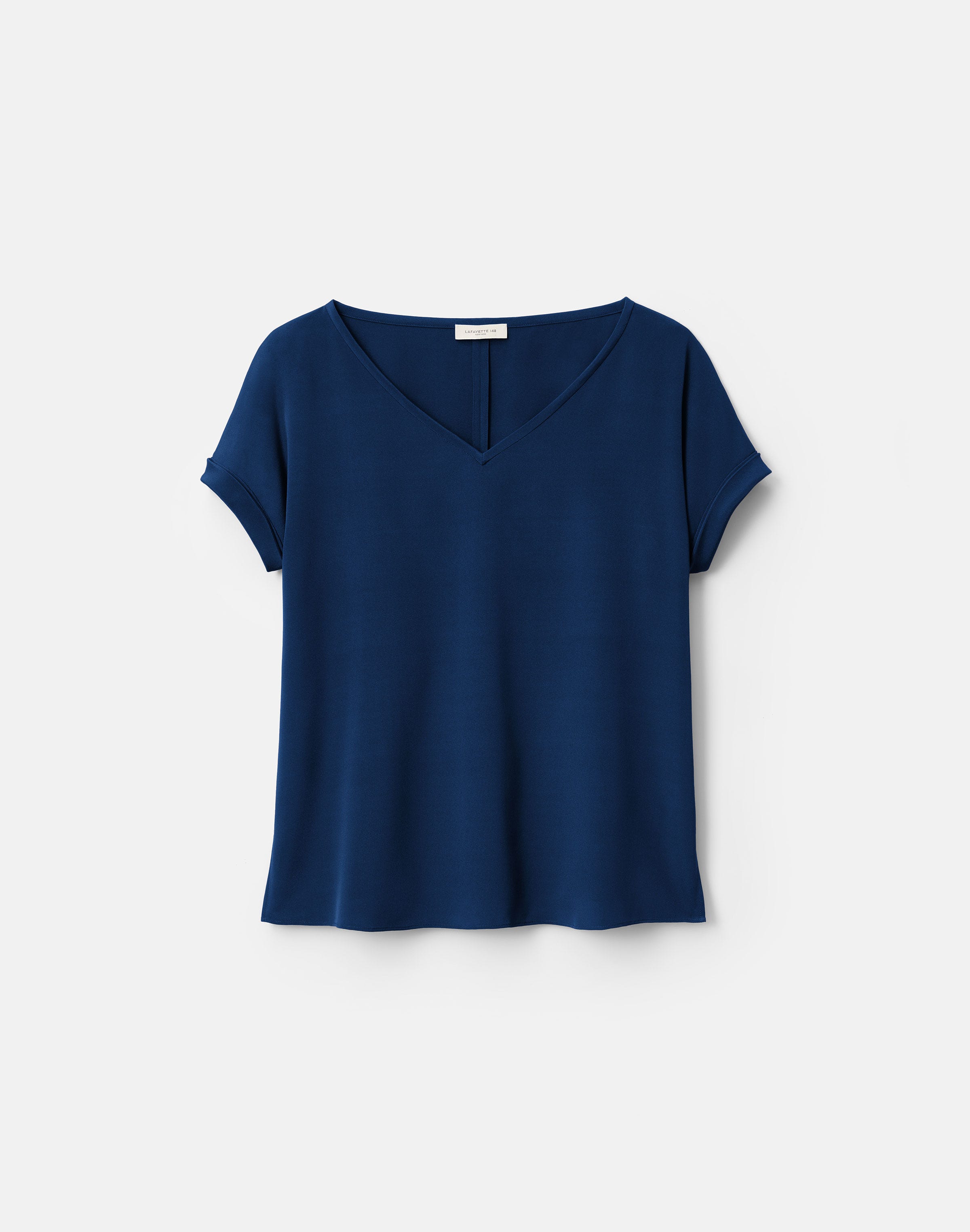 Organic Silk Stretch Georgette V-Neck Blouse