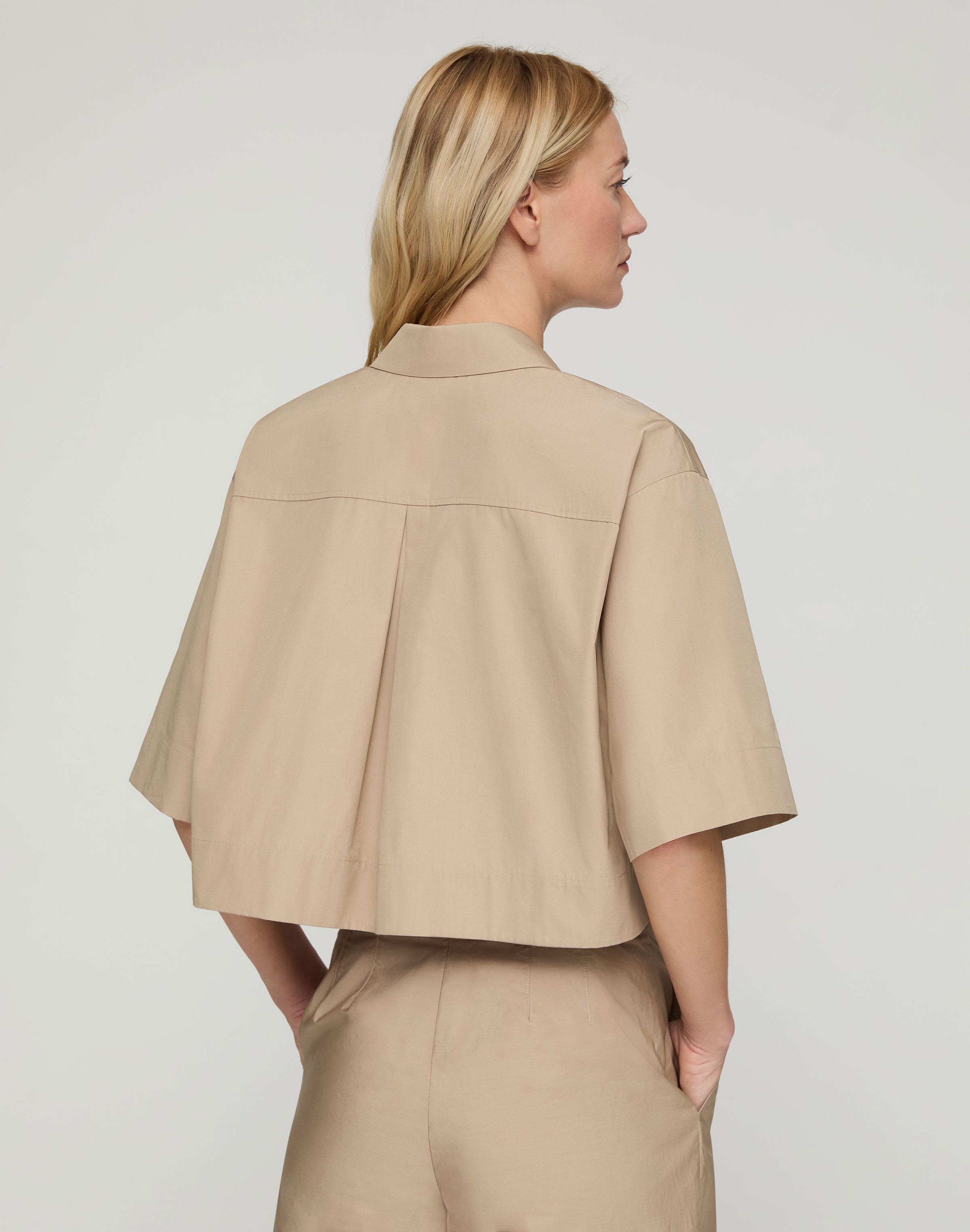 Organic Cotton Poplin Cropped Shirt