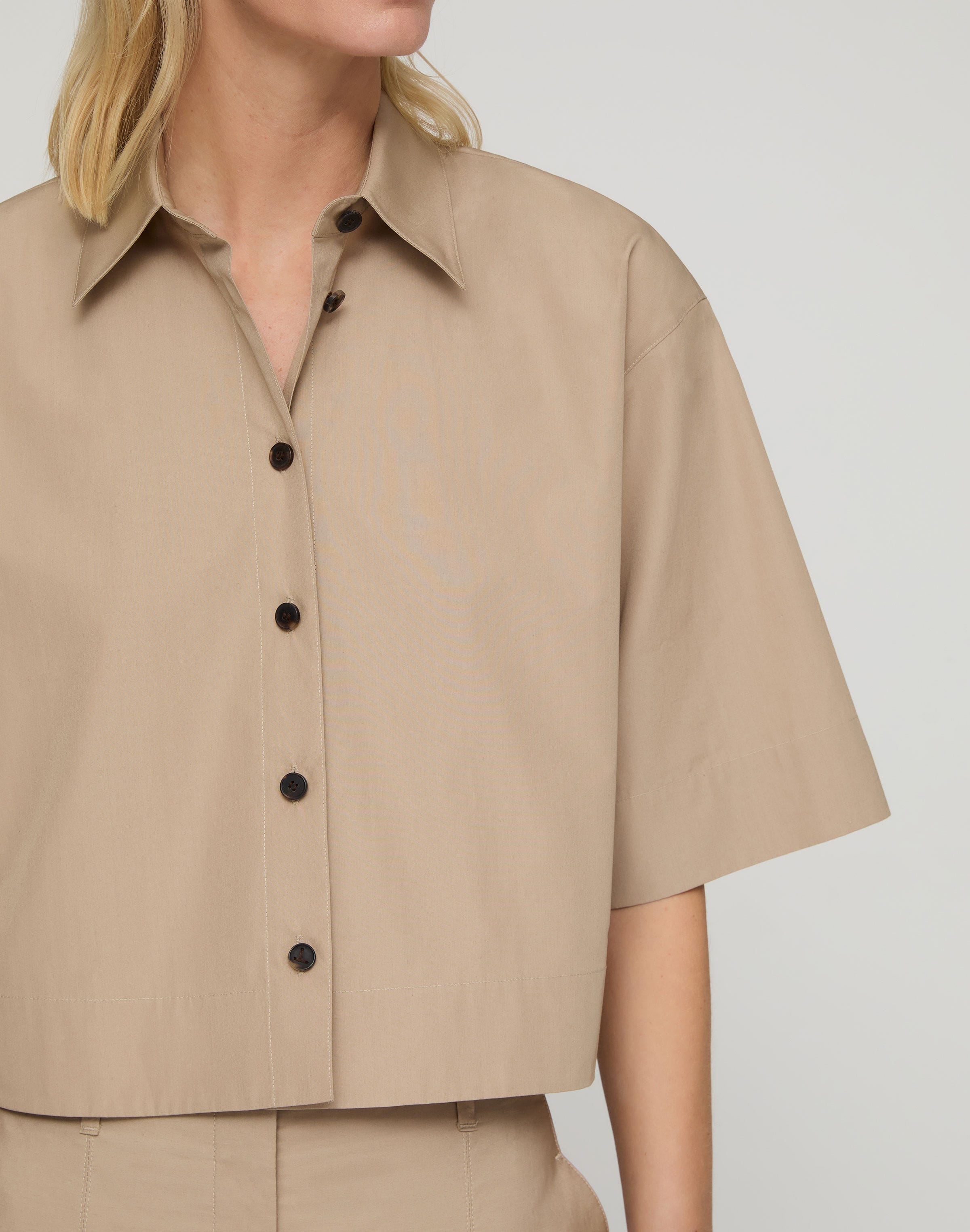Organic Cotton Poplin Cropped Shirt