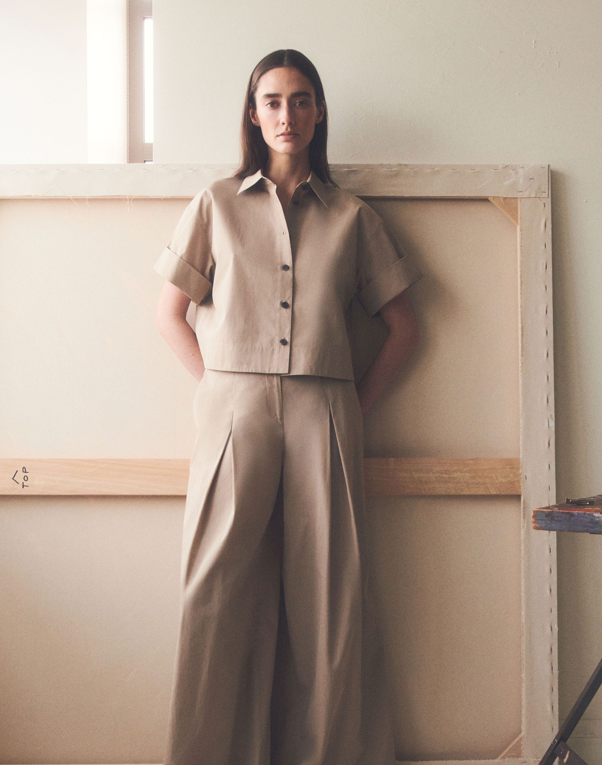Organic Cotton Poplin Cropped Shirt