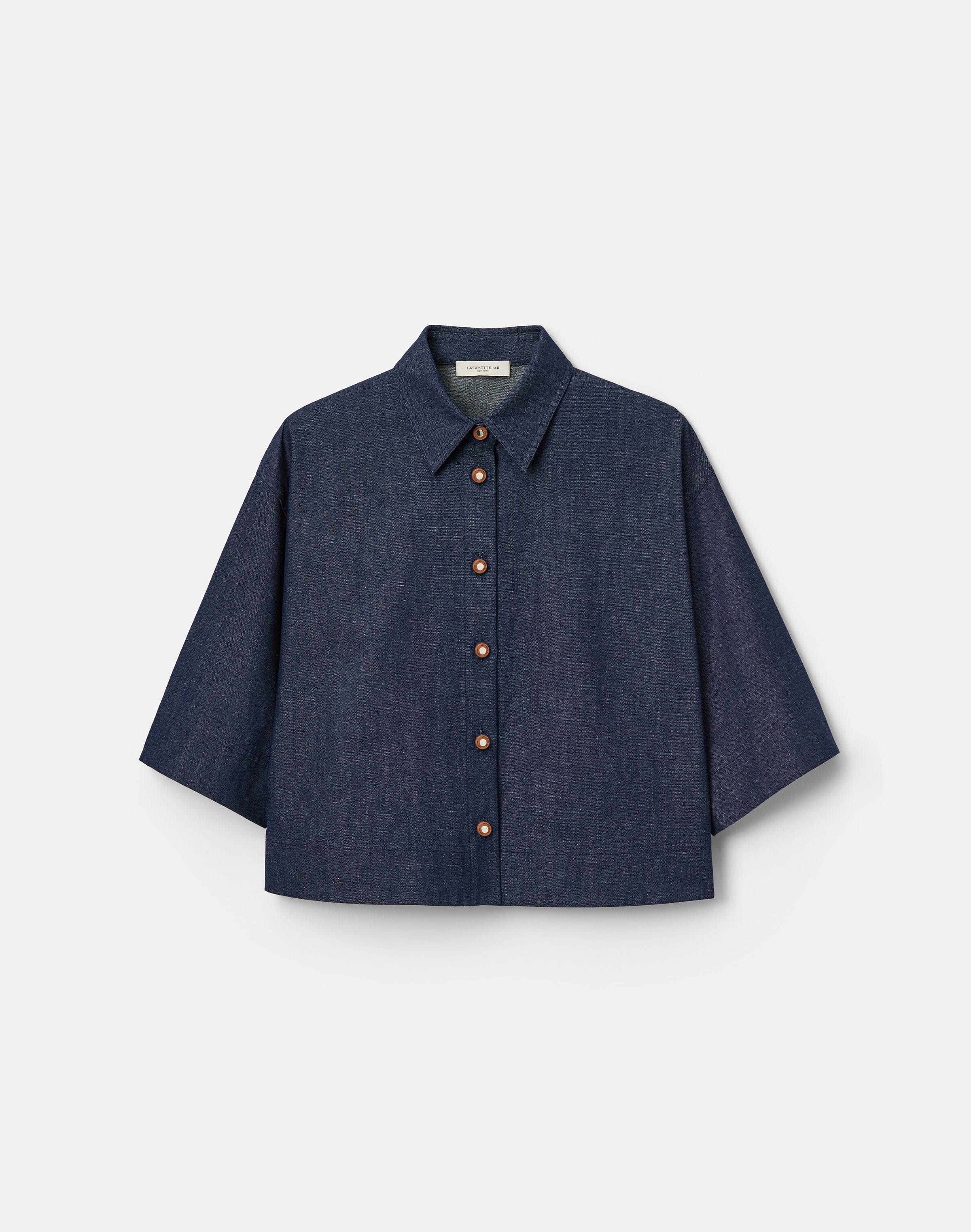 Lightweight Denim Cropped Shirt