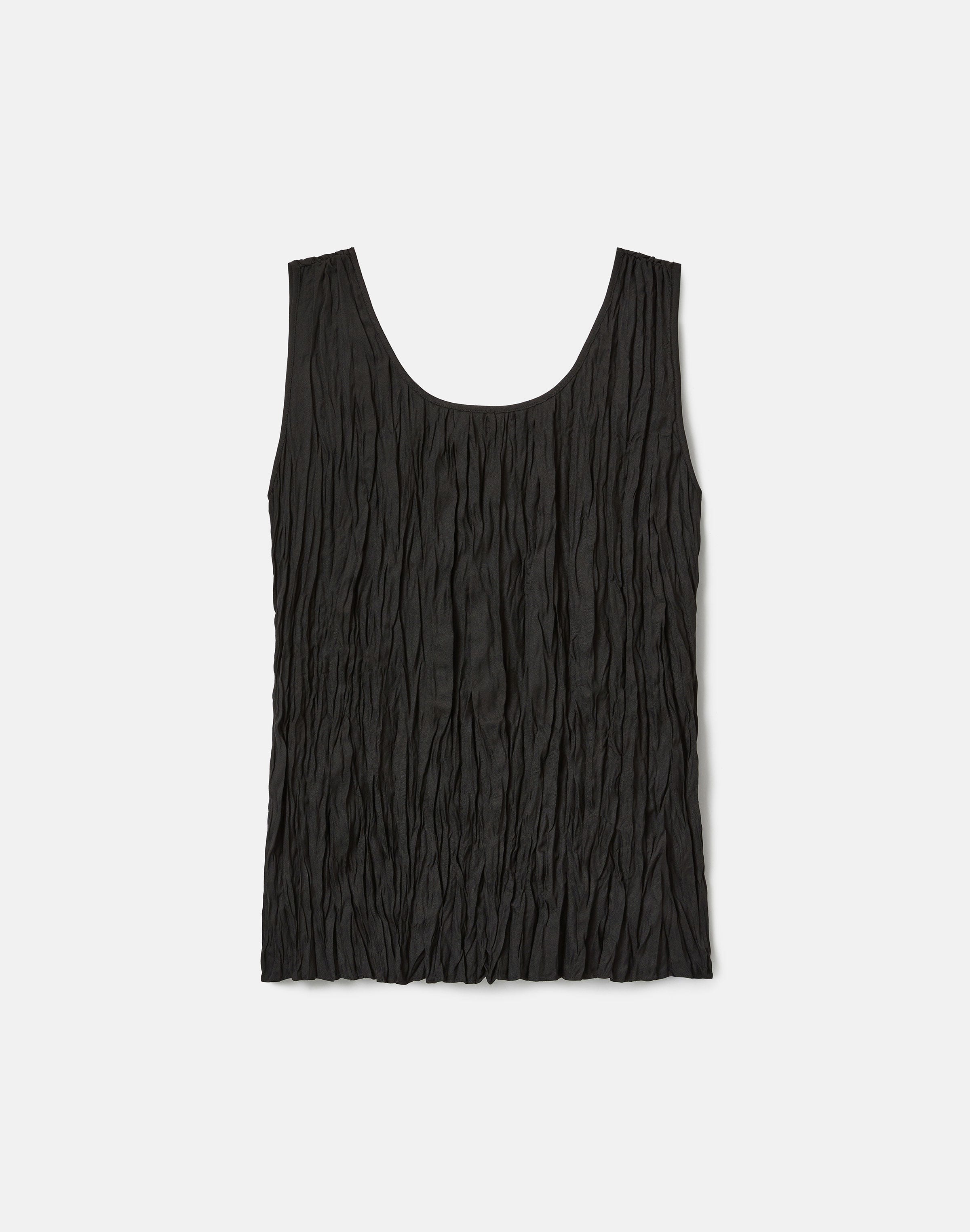 Hand Plissé Sleeveless Blouse