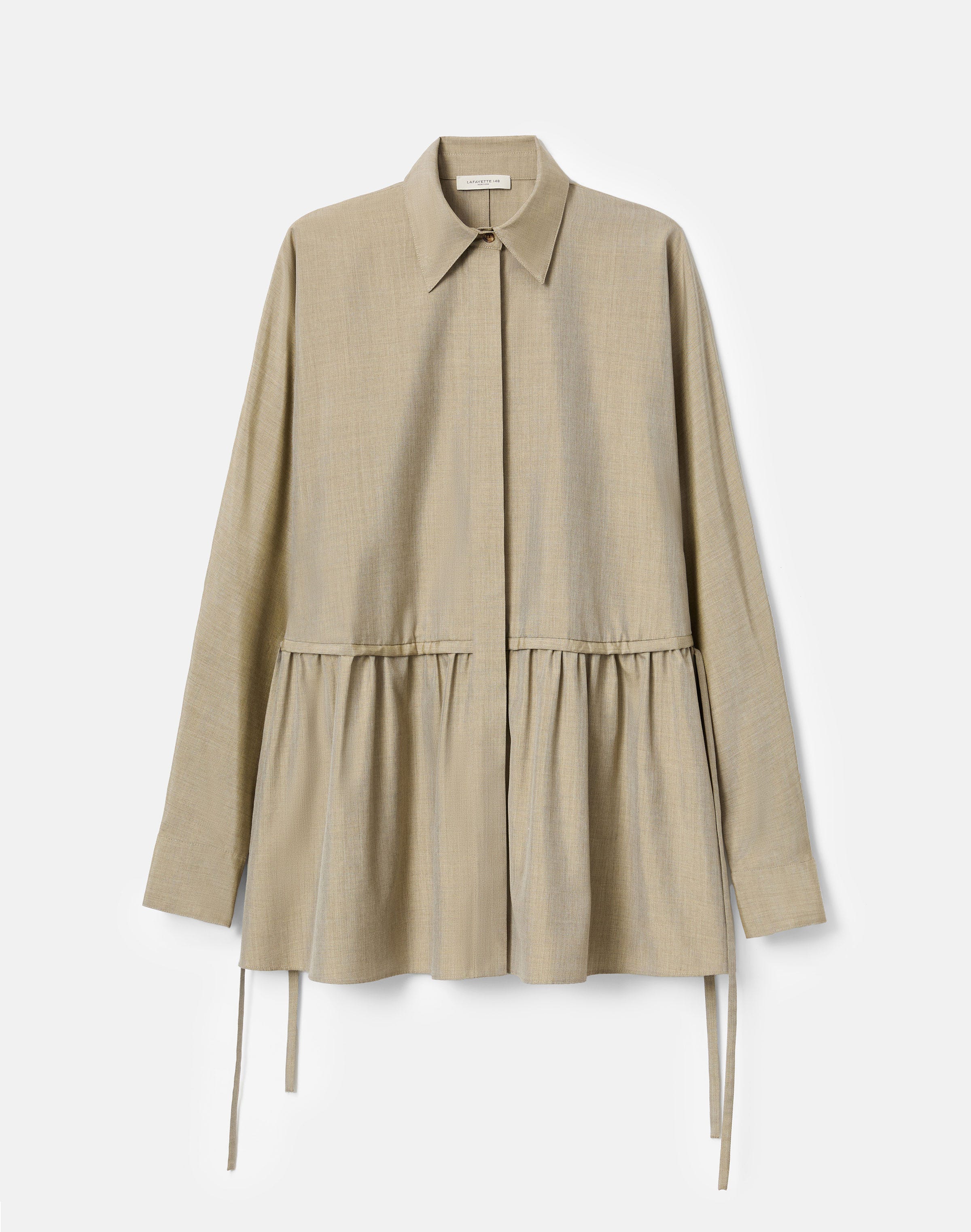 Silk Gathered Waist Blouse
