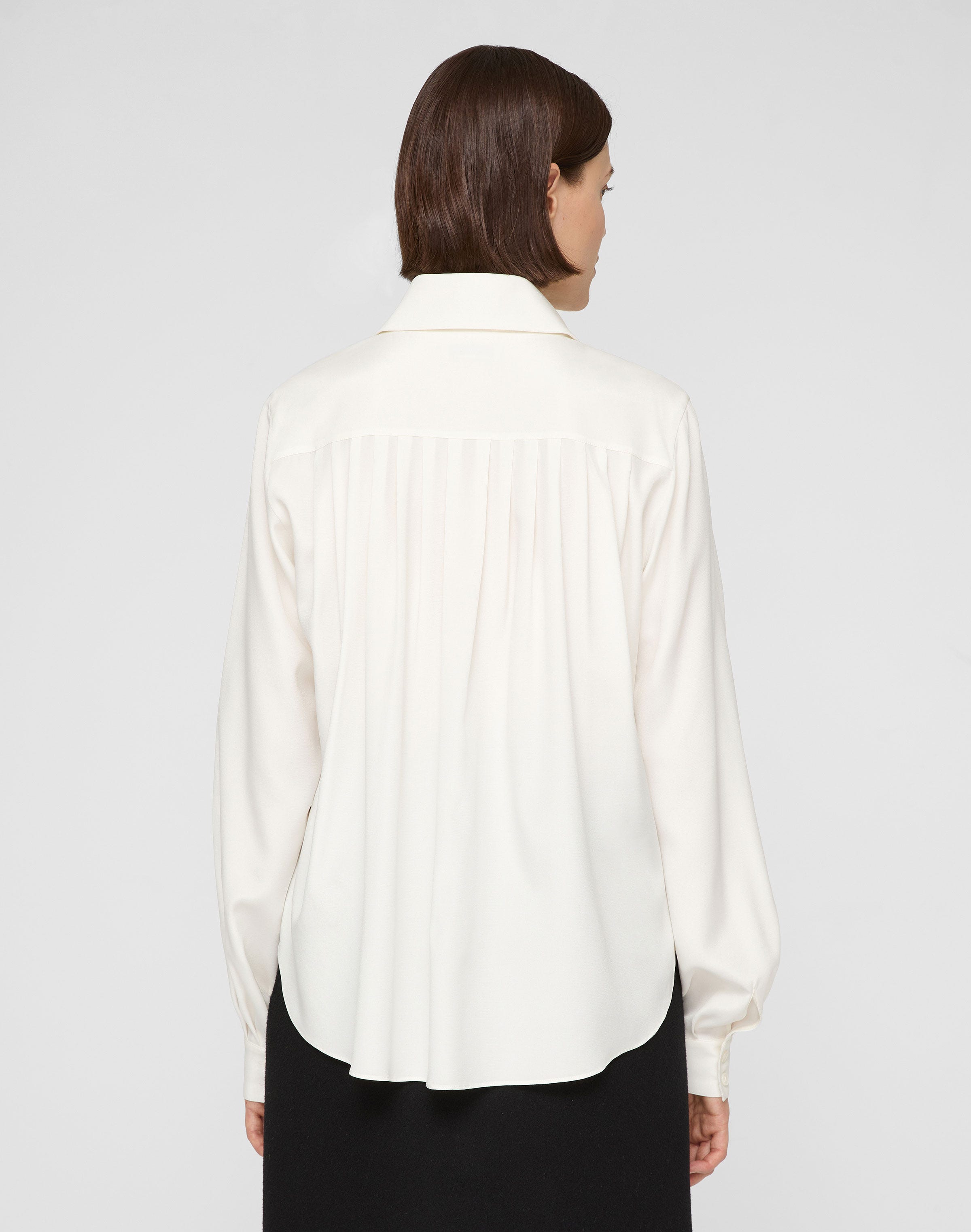 Organic Silk Stretch Georgette Pleated Back Blouse