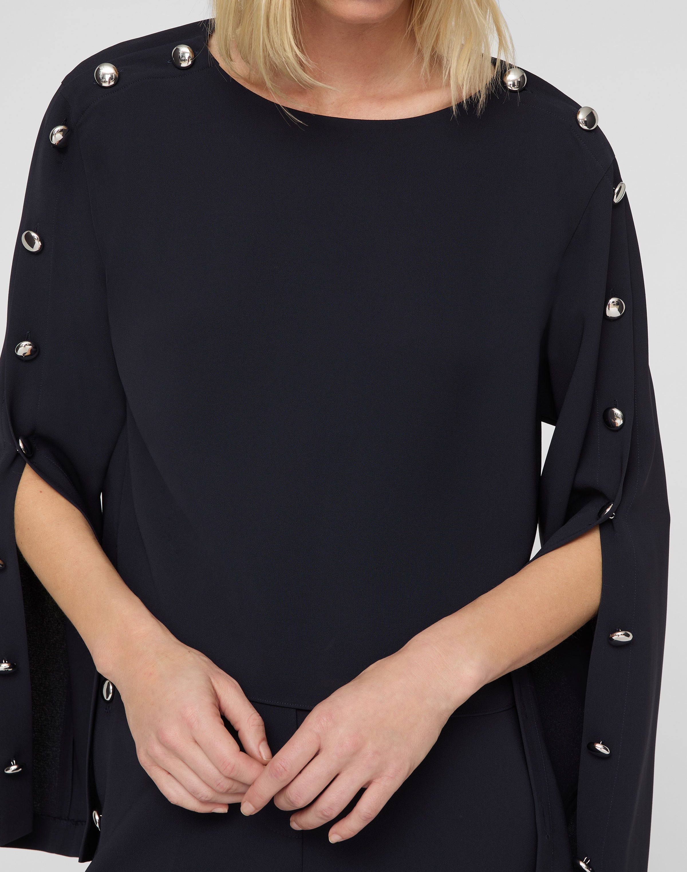 Responsible Finesse Crepe Button Sleeve Blouse