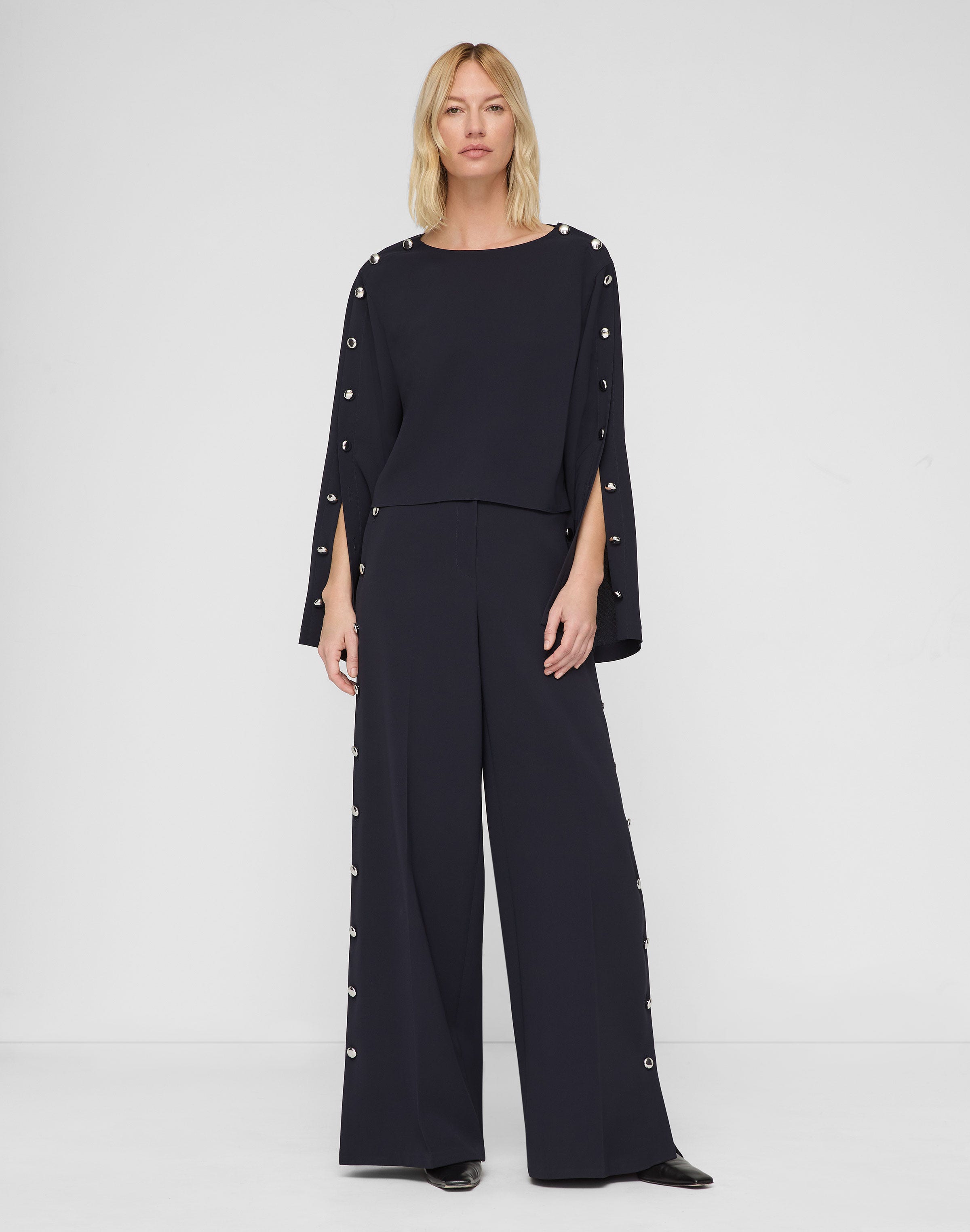 Responsible Finesse Crepe Button Sleeve Blouse