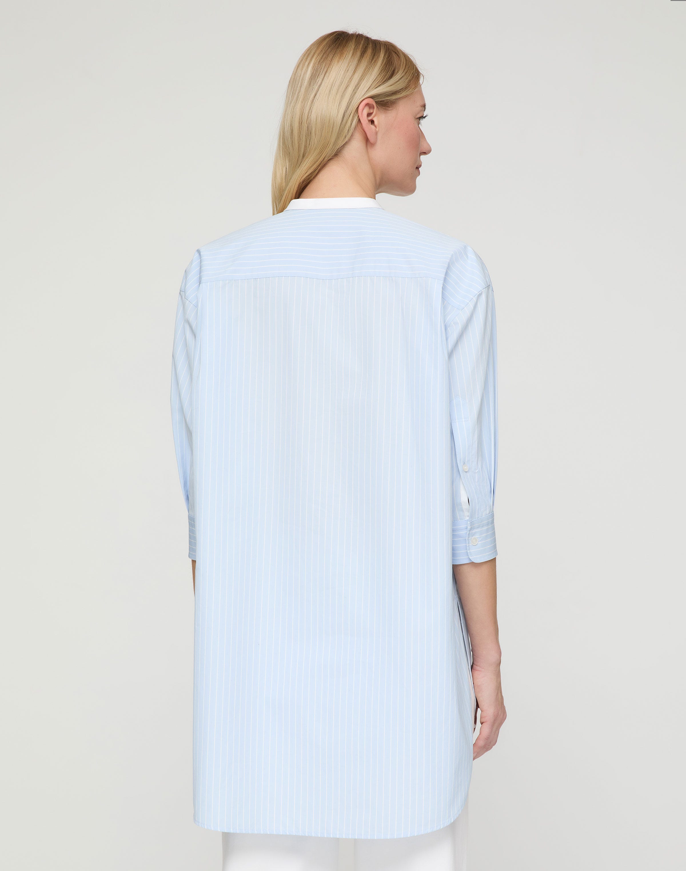 Striped Cotton Oversized Wainscott Tunic Shirt