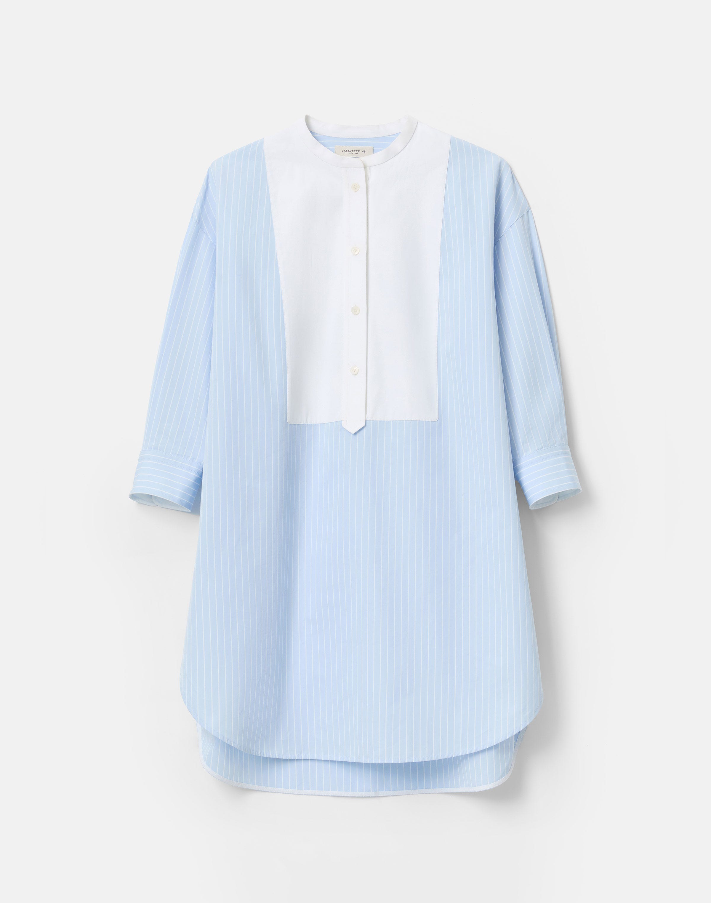 Striped Cotton Oversized Wainscott Tunic Shirt