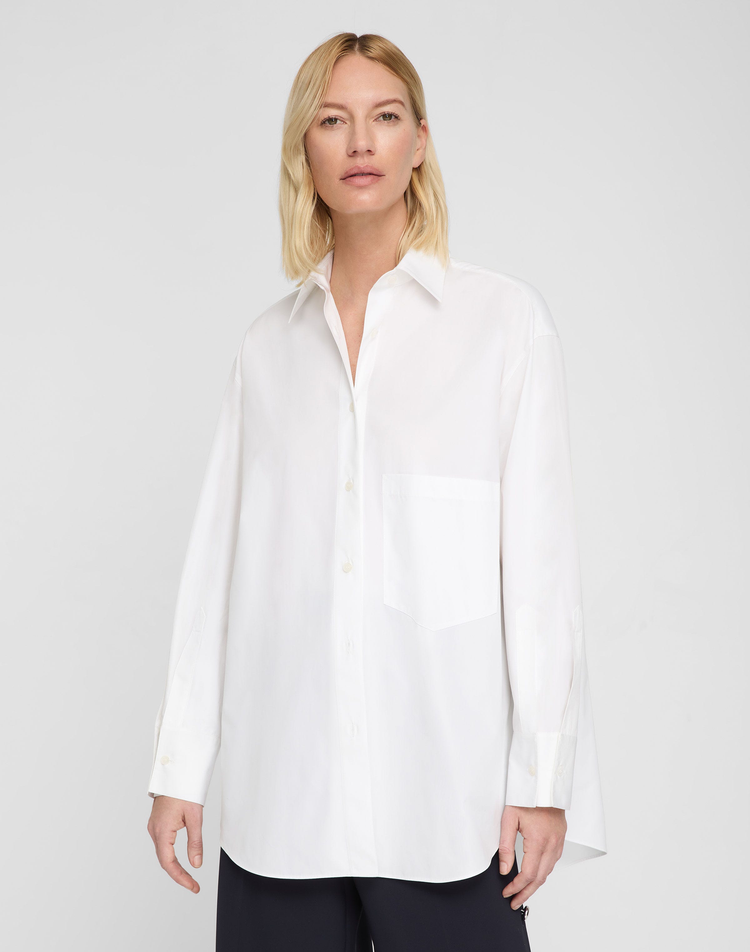 Organic Cotton Poplin Collared Oversized Shirt