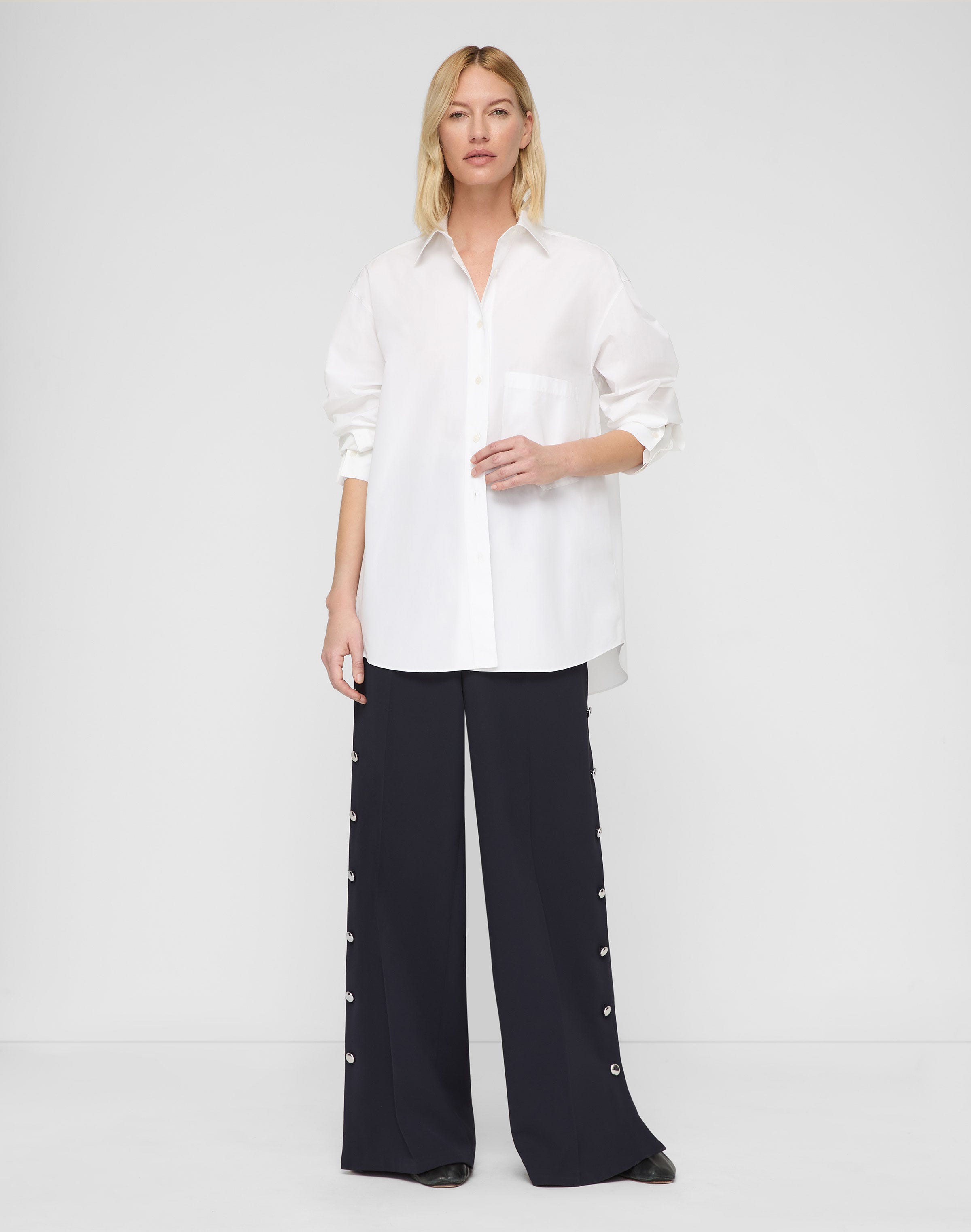 Organic Cotton Poplin Collared Oversized Shirt