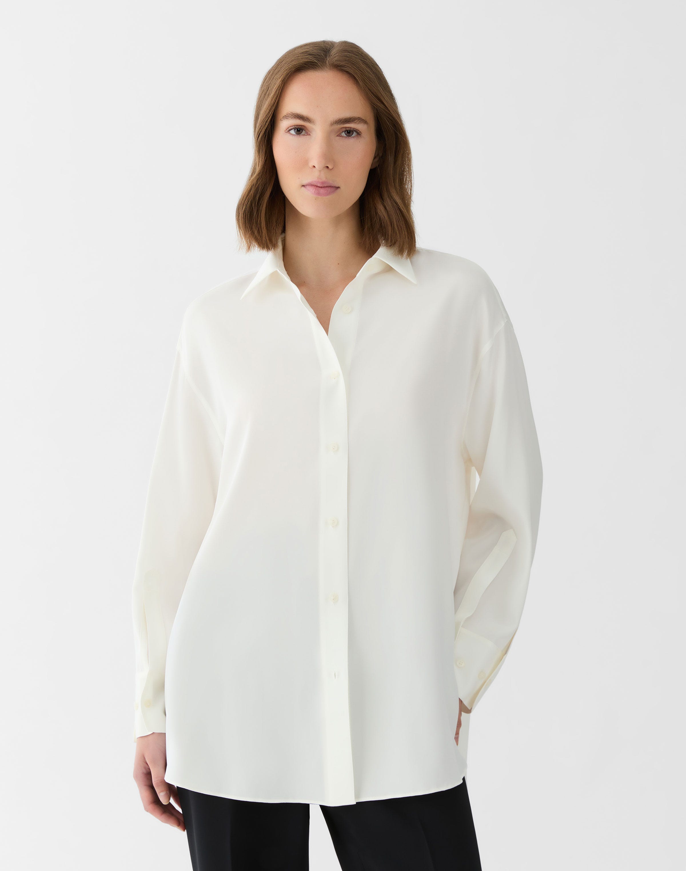 Organic Silk Stretch Georgette Oversized Blouse