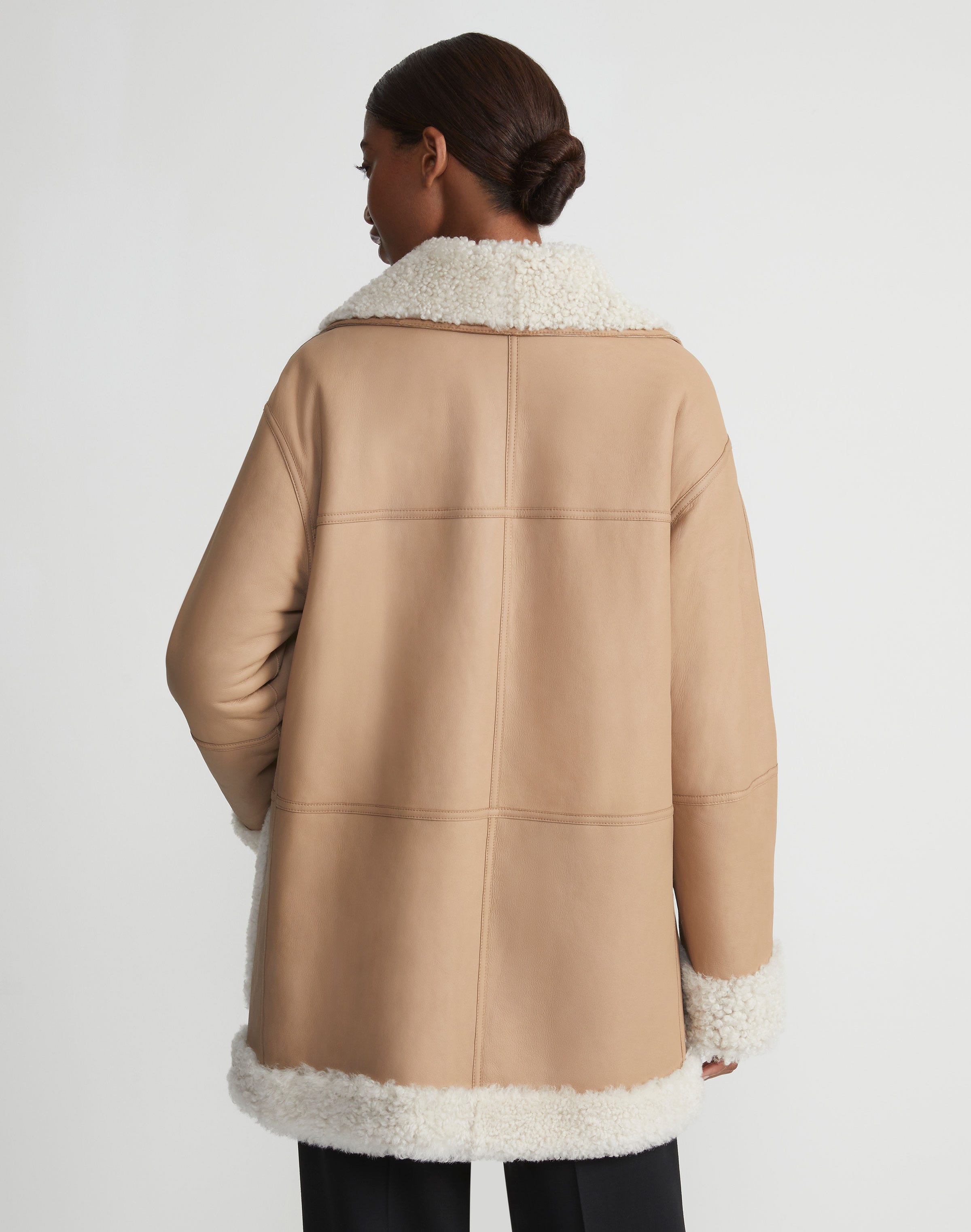 Wavy Lamb Shearling Reversible Coat