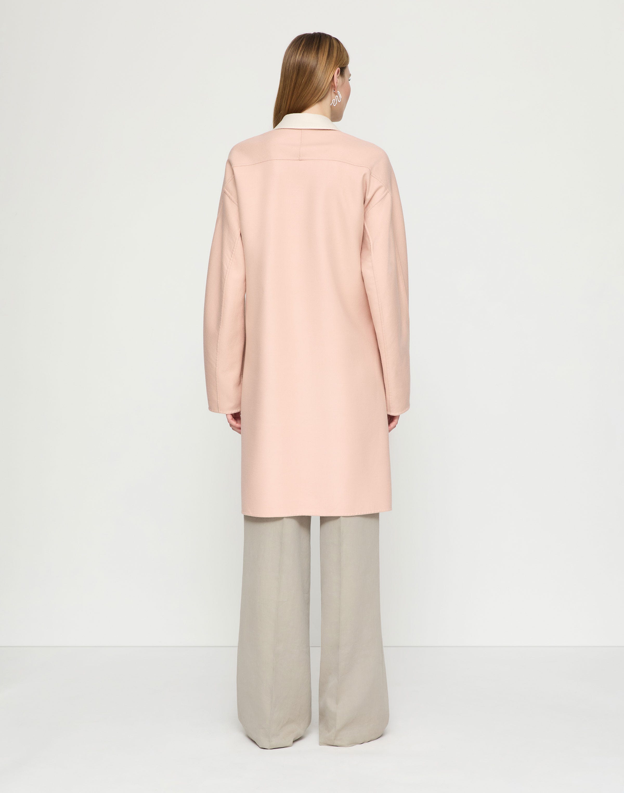 Two Tone Wool-Silk Double Face Reversible Coat