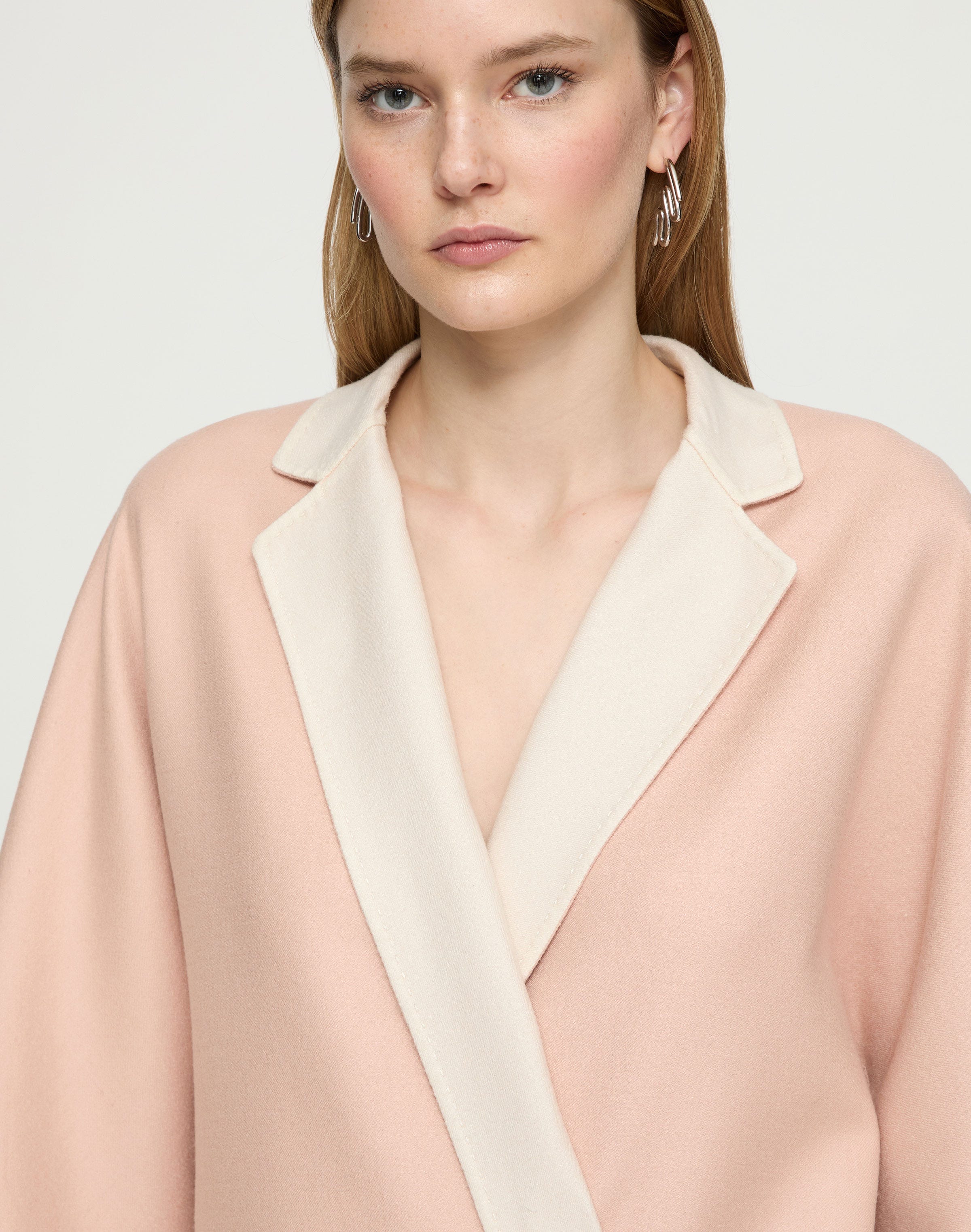 Two Tone Wool-Silk Double Face Reversible Coat