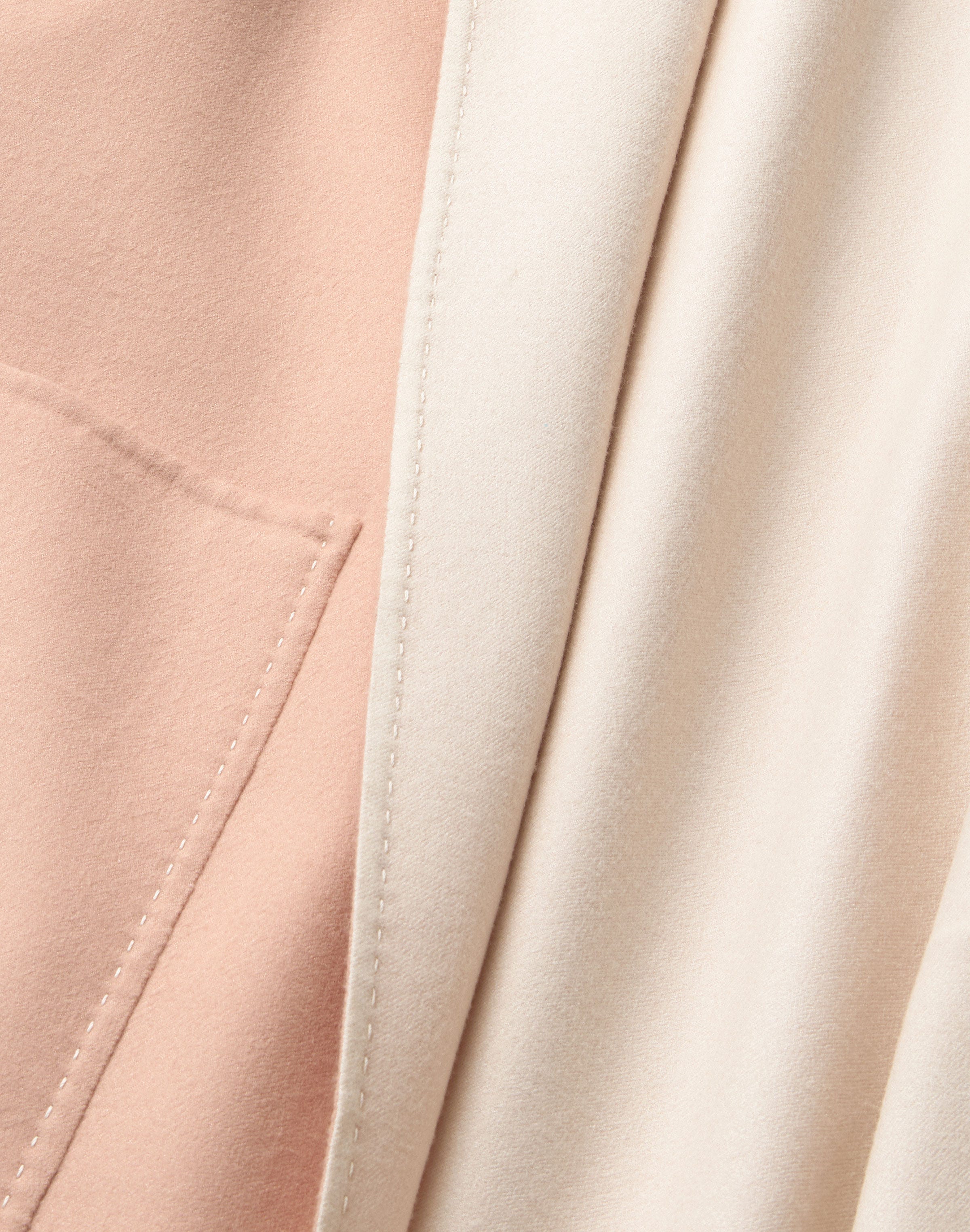 Two Tone Wool-Silk Double Face Reversible Coat