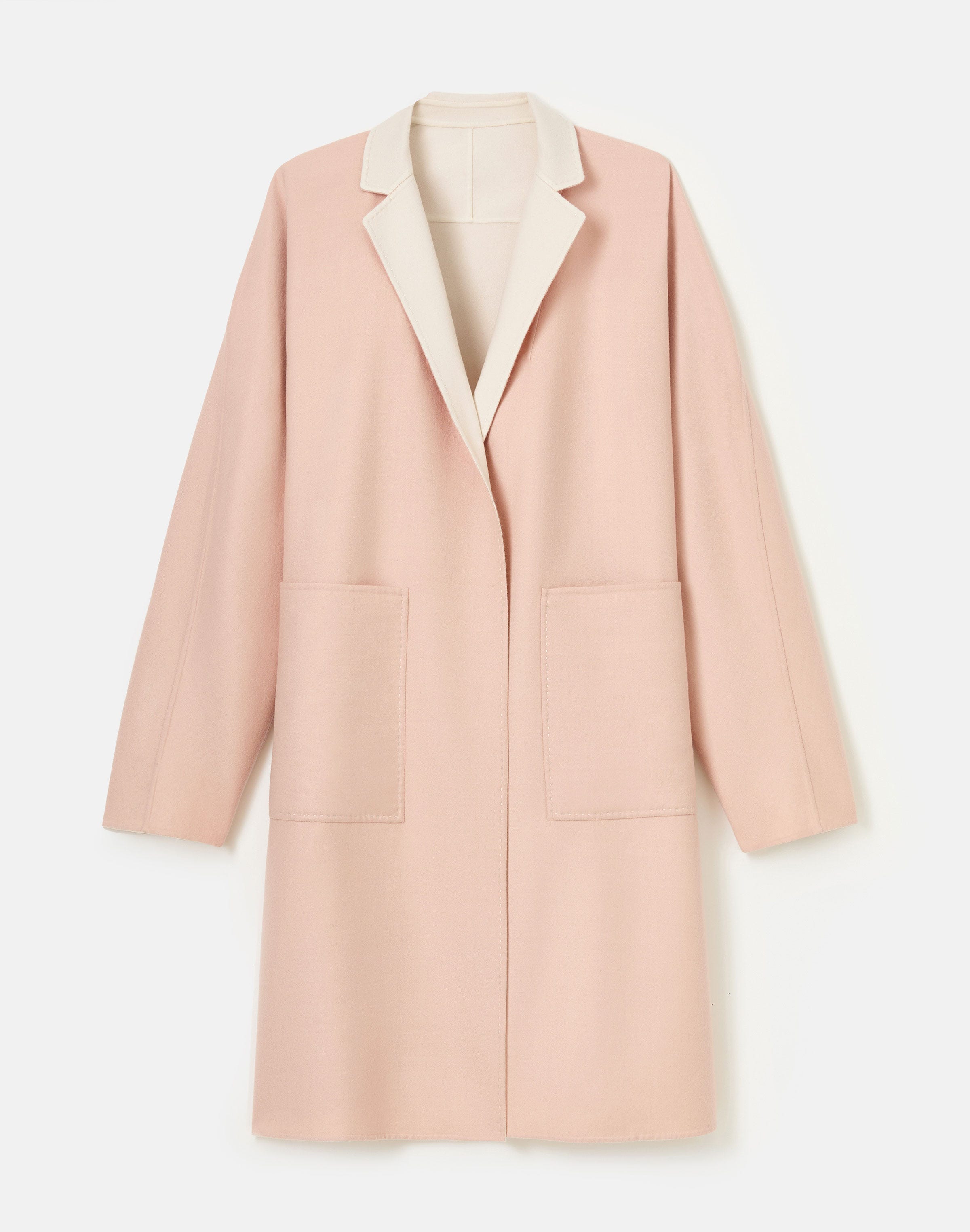 Two Tone Wool-Silk Double Face Reversible Coat