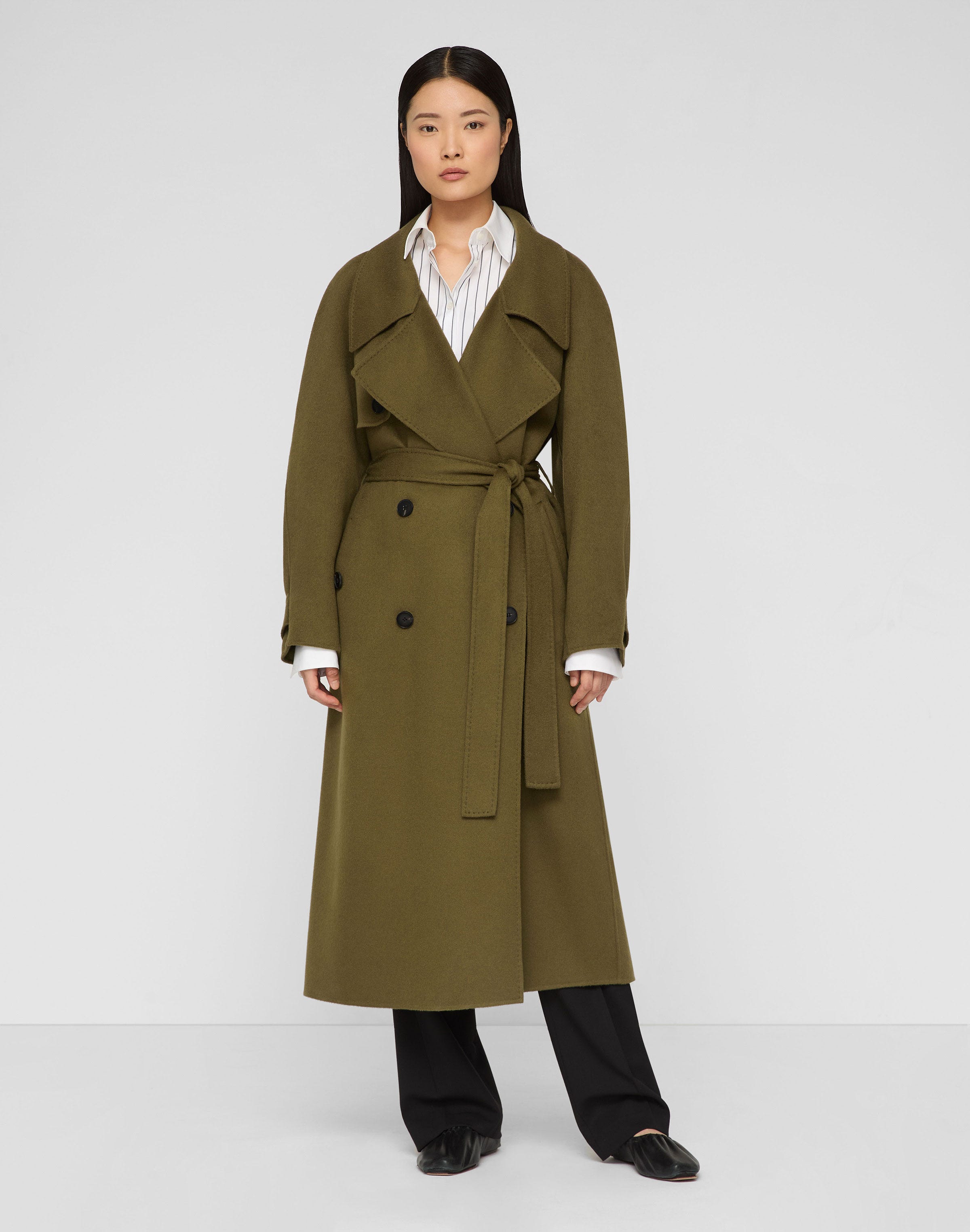 Cashmere Belted Oversized Trench Coat