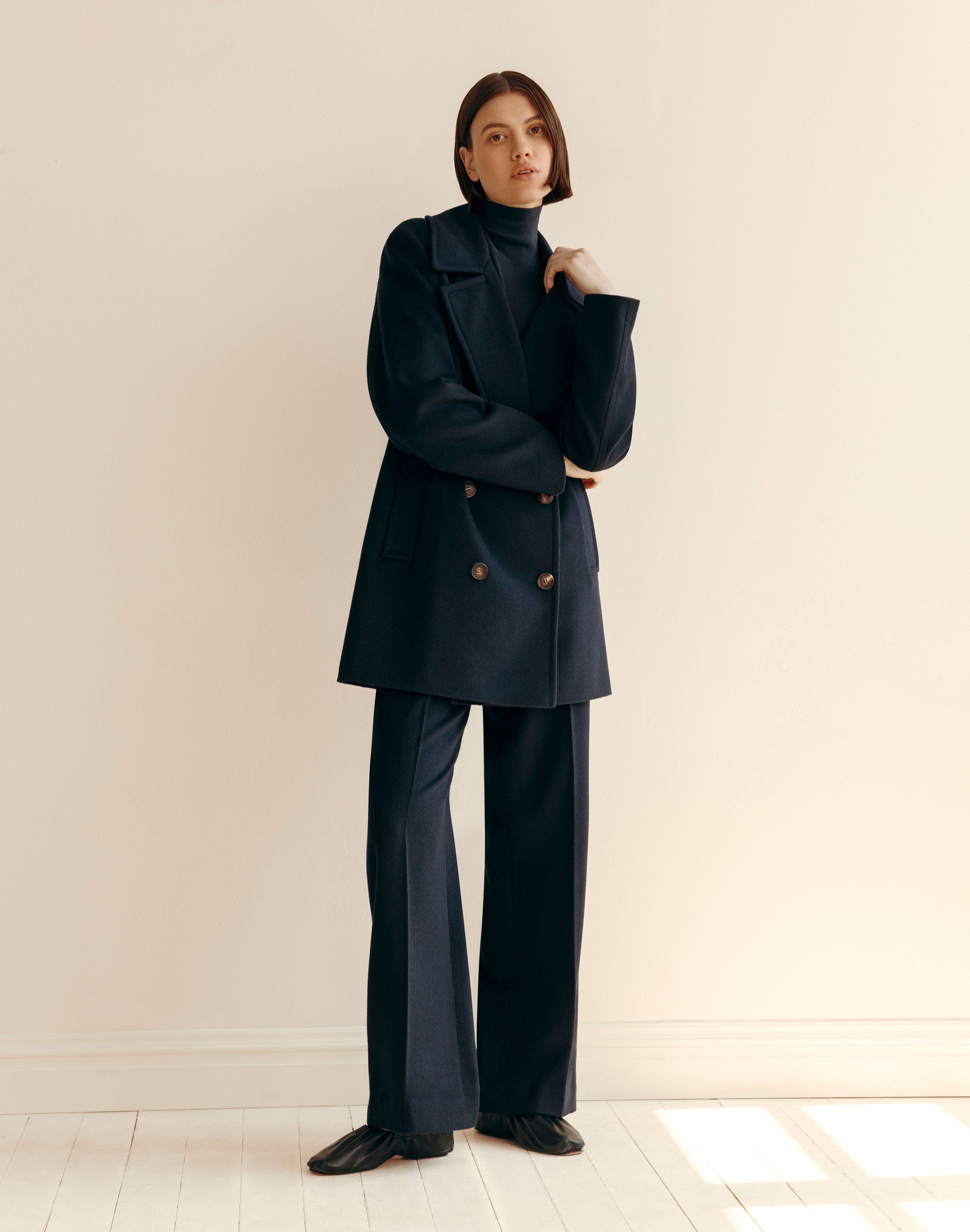 Camel Hair Double Breasted Peacoat