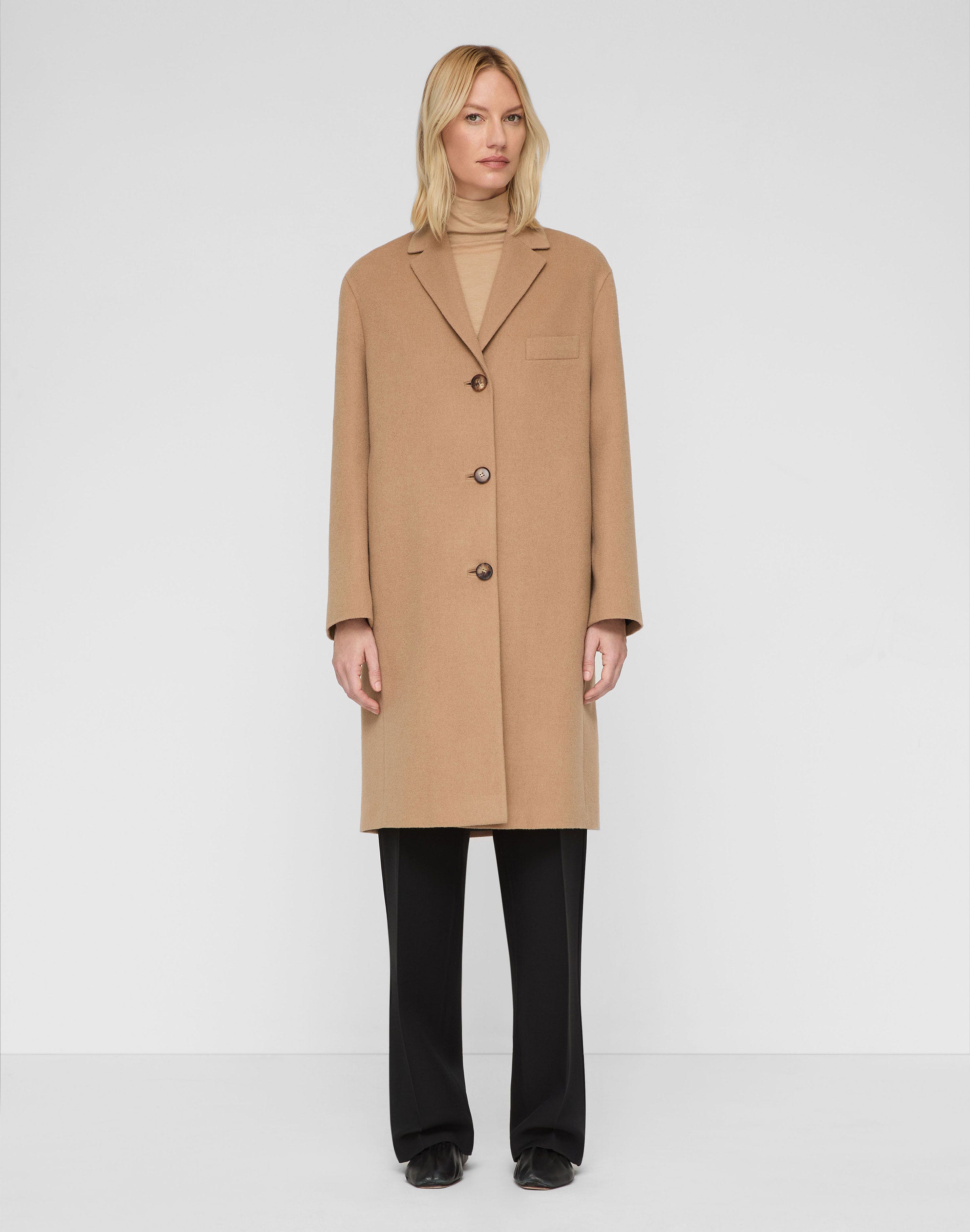 Camel Hair Three Button Coat