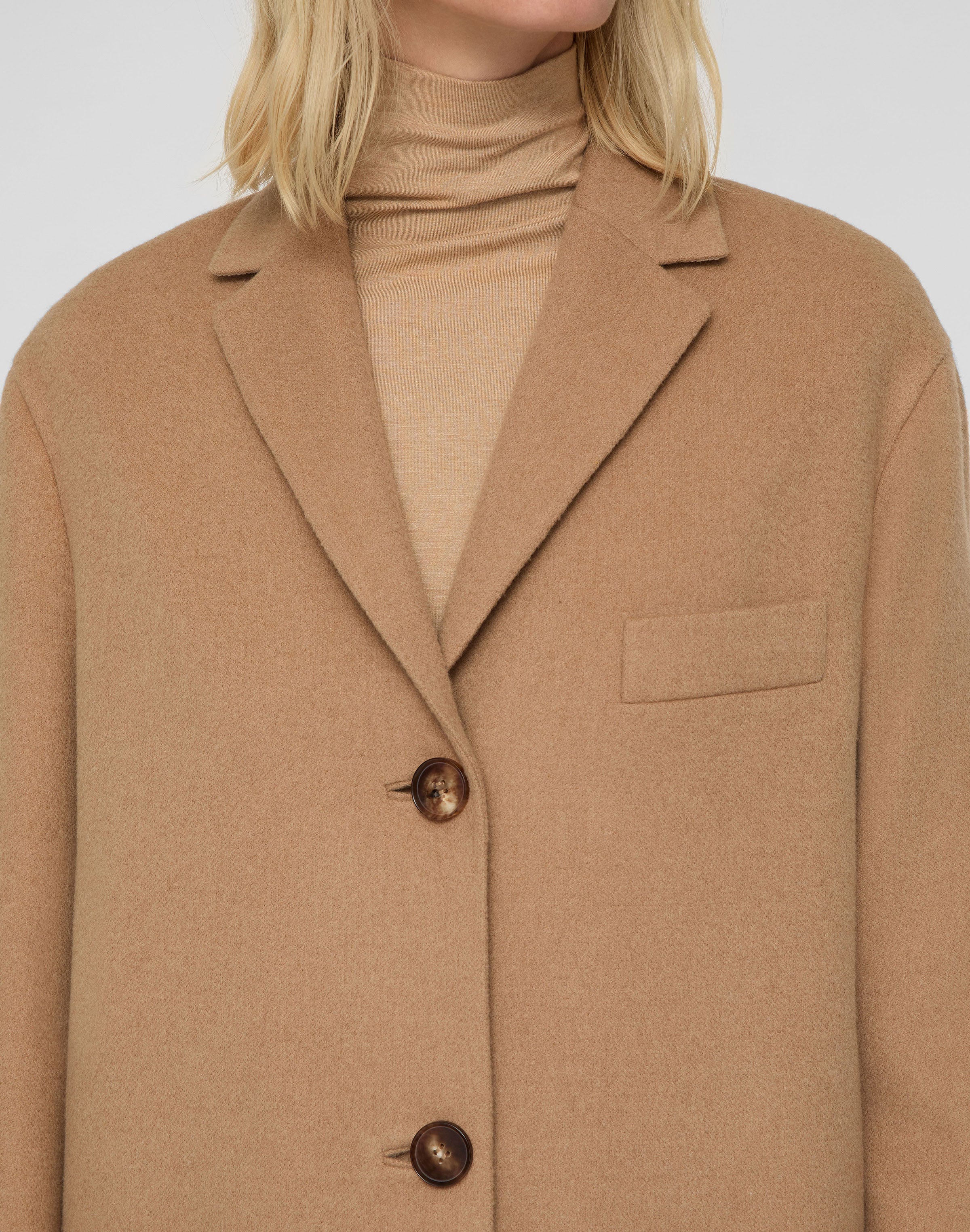 Camel Hair Three Button Coat