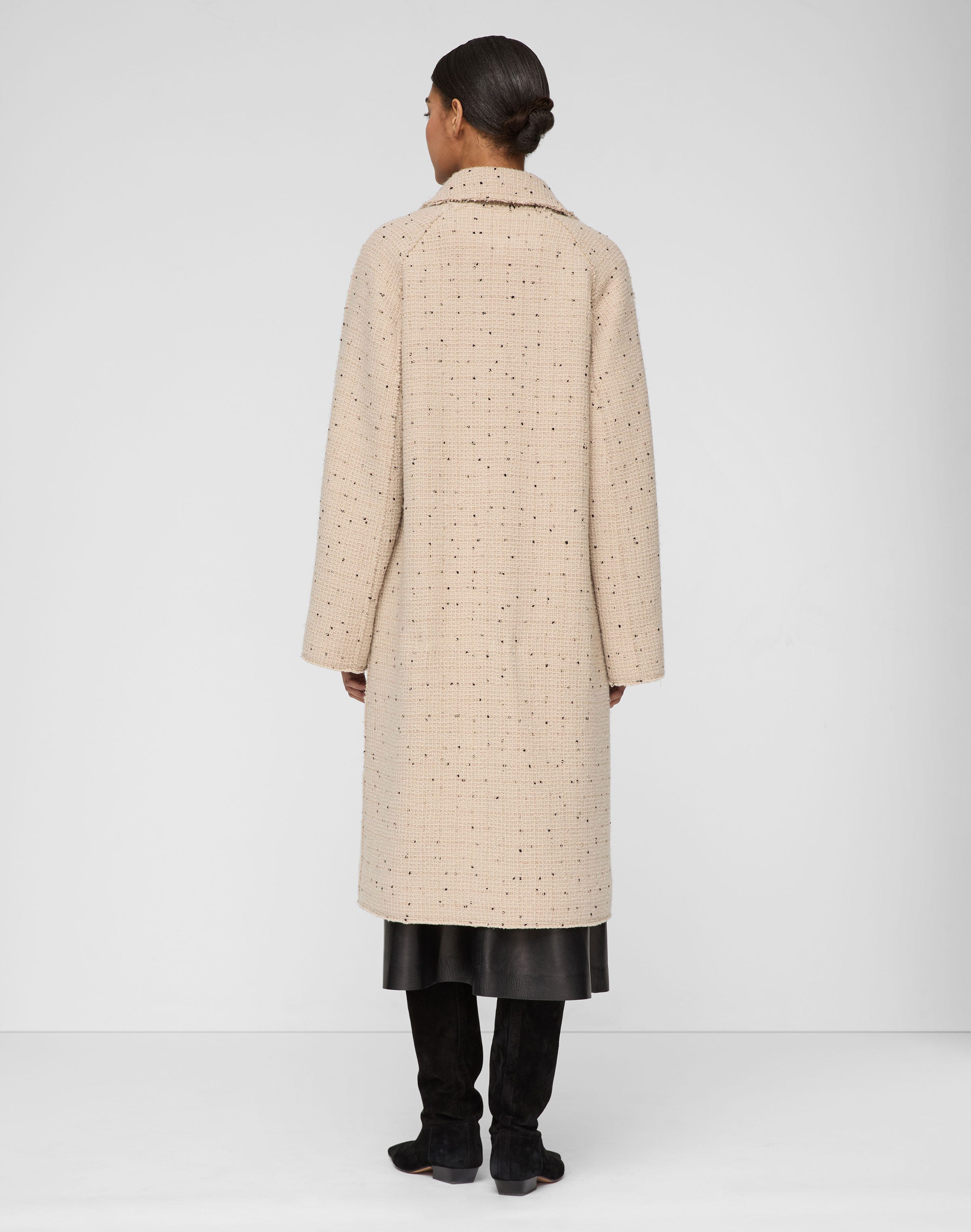 Wool Bouclé Speckled Tweed Coat